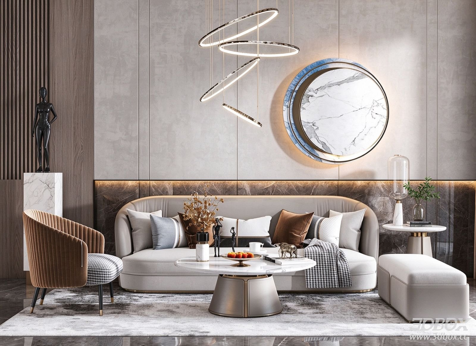 Modern Luxury Living Room Sofa and Coffee Table Set