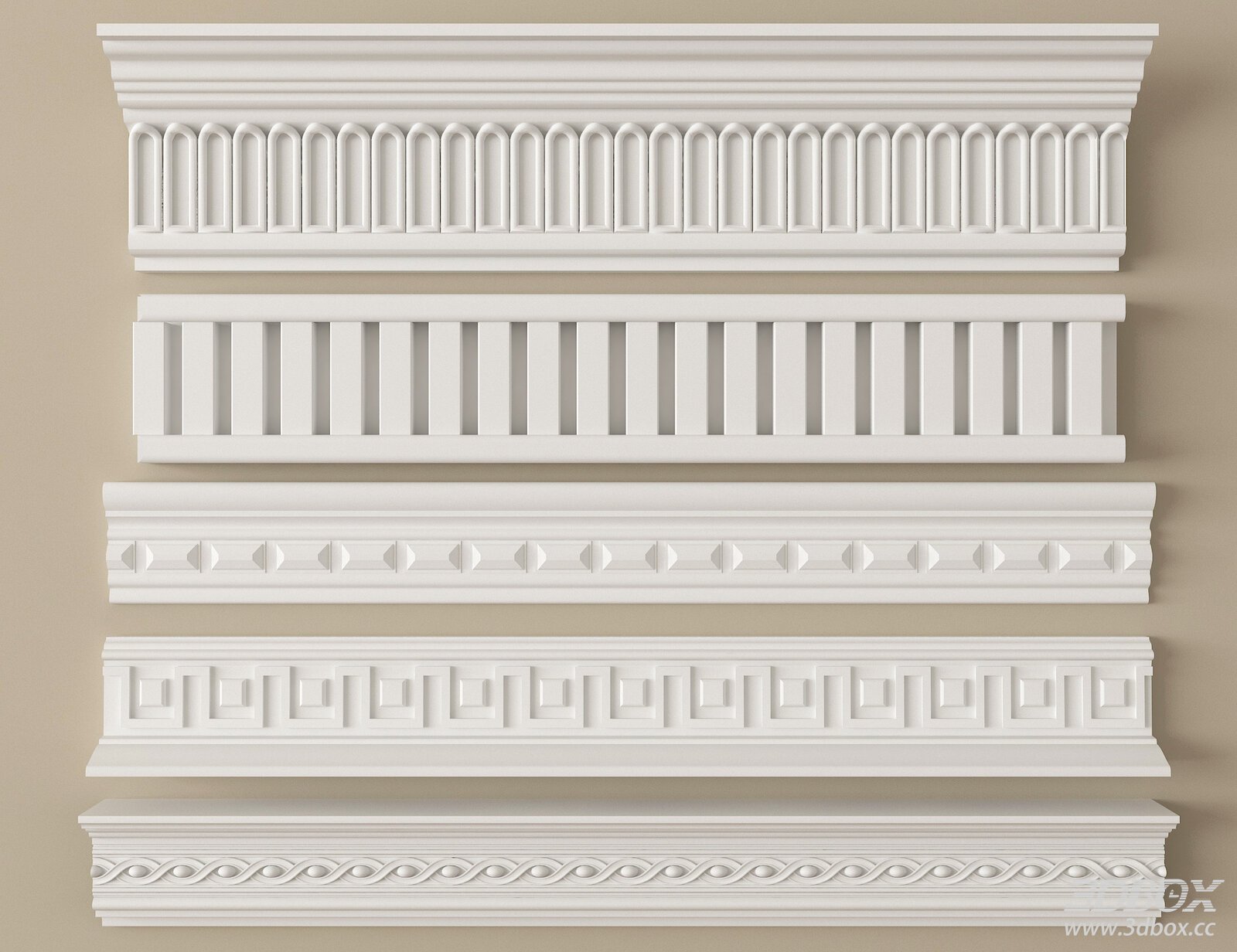 French Style Plaster Molding Decorative Plaster Cornice Set