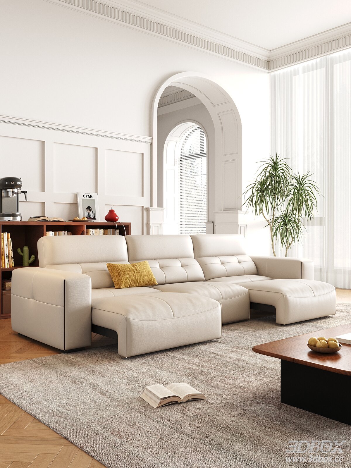 Cream Style Vintage Modern Living Room Sofa Coffee Table Set