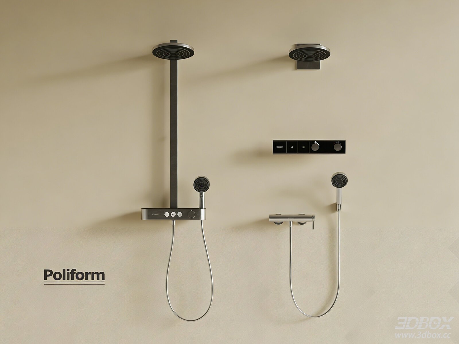 Modern Metal Wall Mounted Shower Set