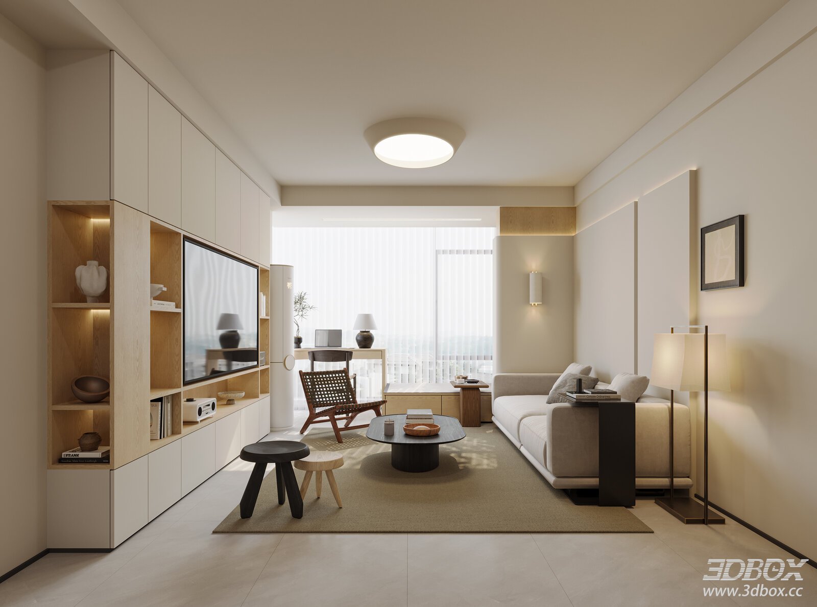 Japanese Style Minimalist Living Room Interior