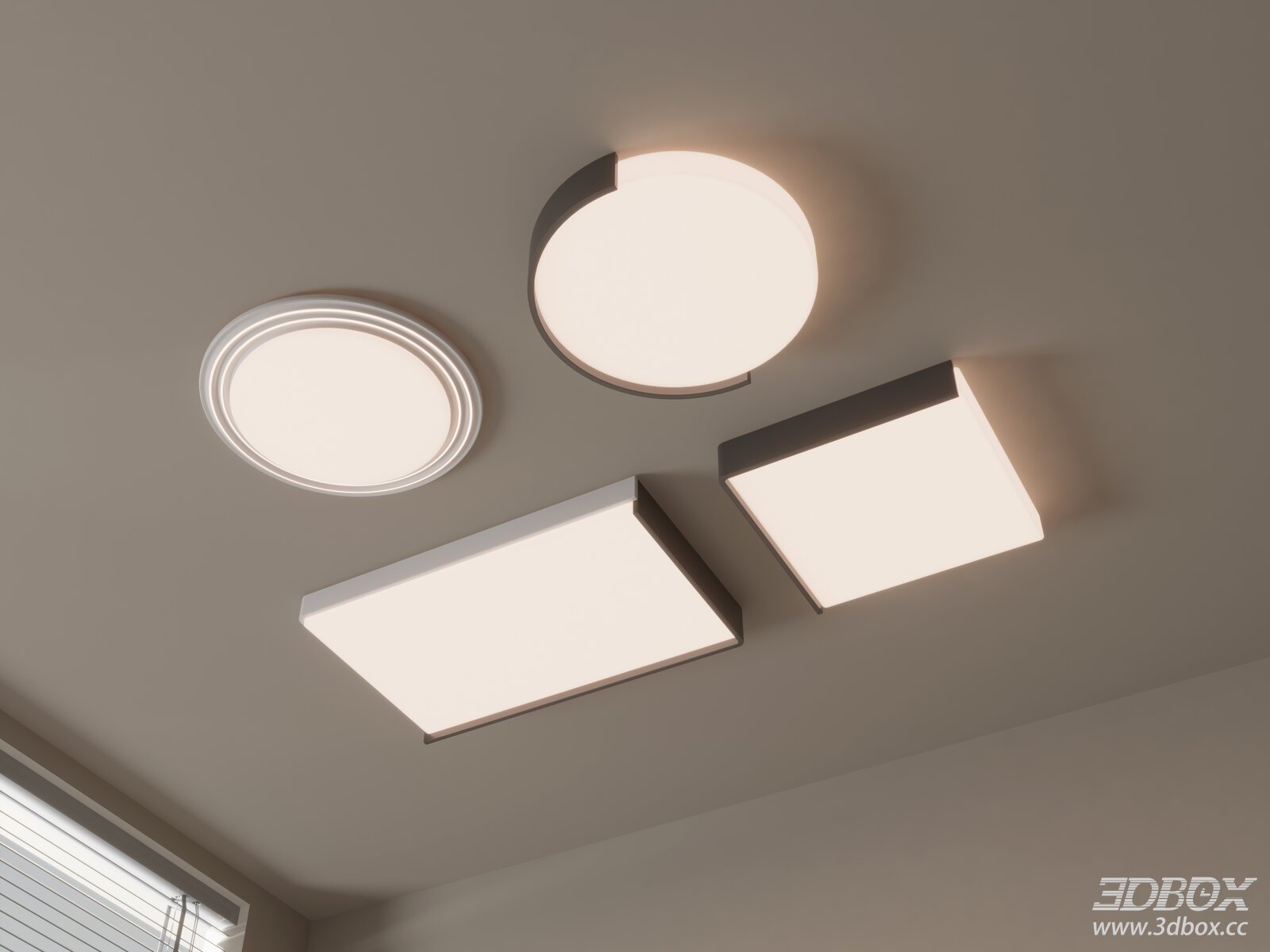 Modern Geometric Ceiling Lamp Set Minimalist LED Home Lighting
