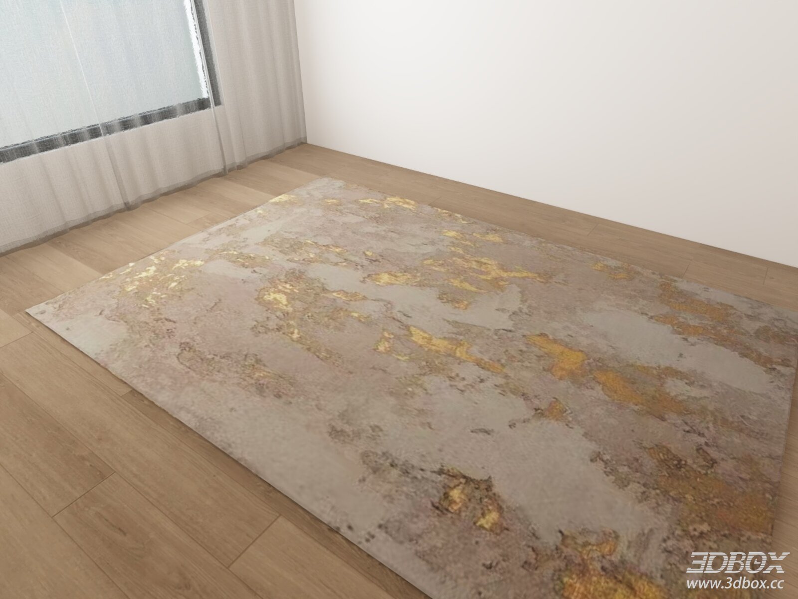 Abstract Beige Gold Luxury Carpet Modern Home Decor Rug