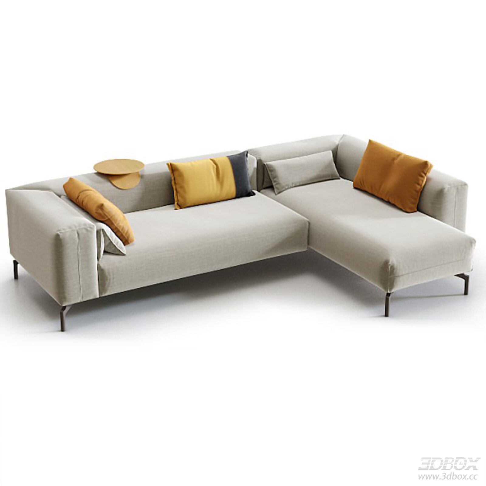 Modern L Shaped Fabric Sectional Sofa