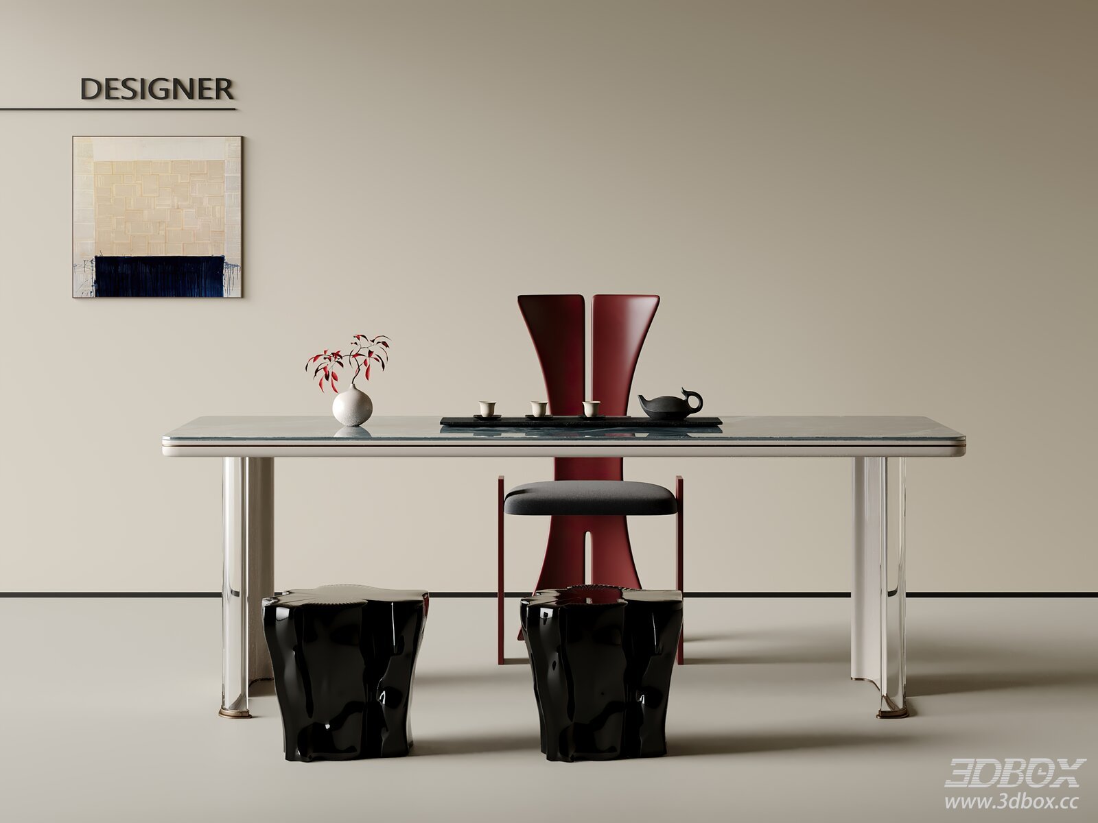 Modern Tea Table and Chair Set
