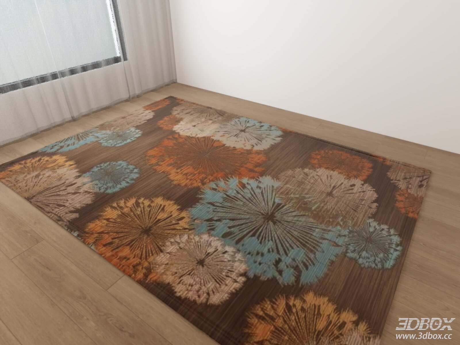 Modern Floral Pattern Colorful Area Carpet
