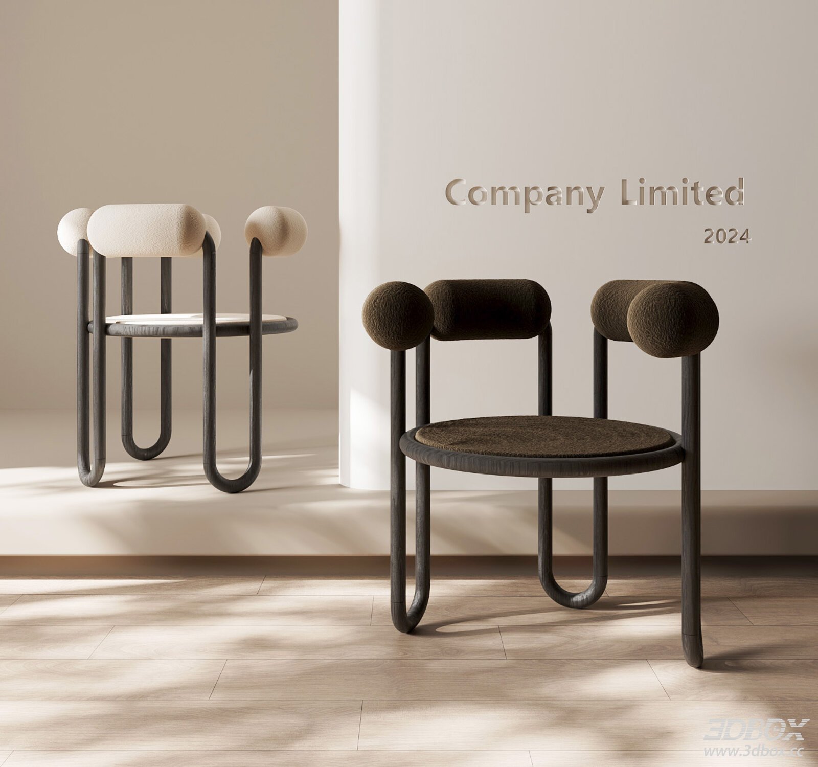 Modern Minimalist Leisure Chair with Wooden Frame Fabric Upholstery