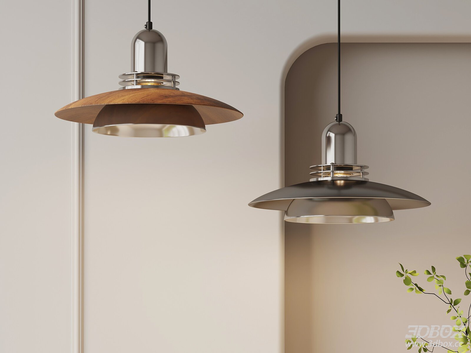 Mid Century Pendant Ceiling Lamp Set