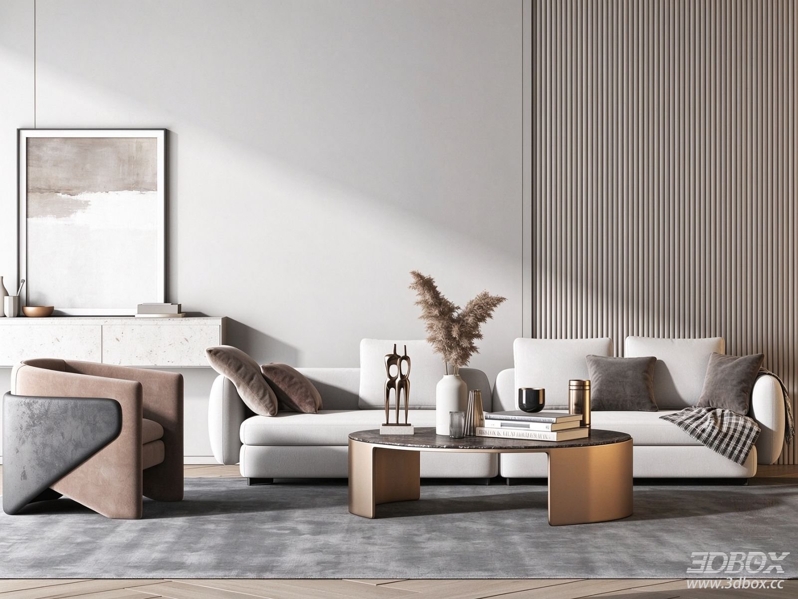 Modern Luxury Living Room Sofa and Coffee Table Set