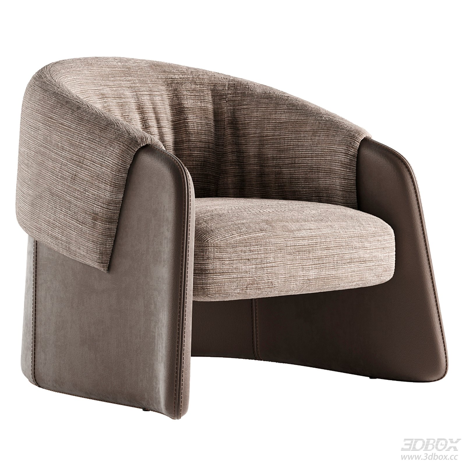 Modern Fabric Leather Upholstered Armchair
