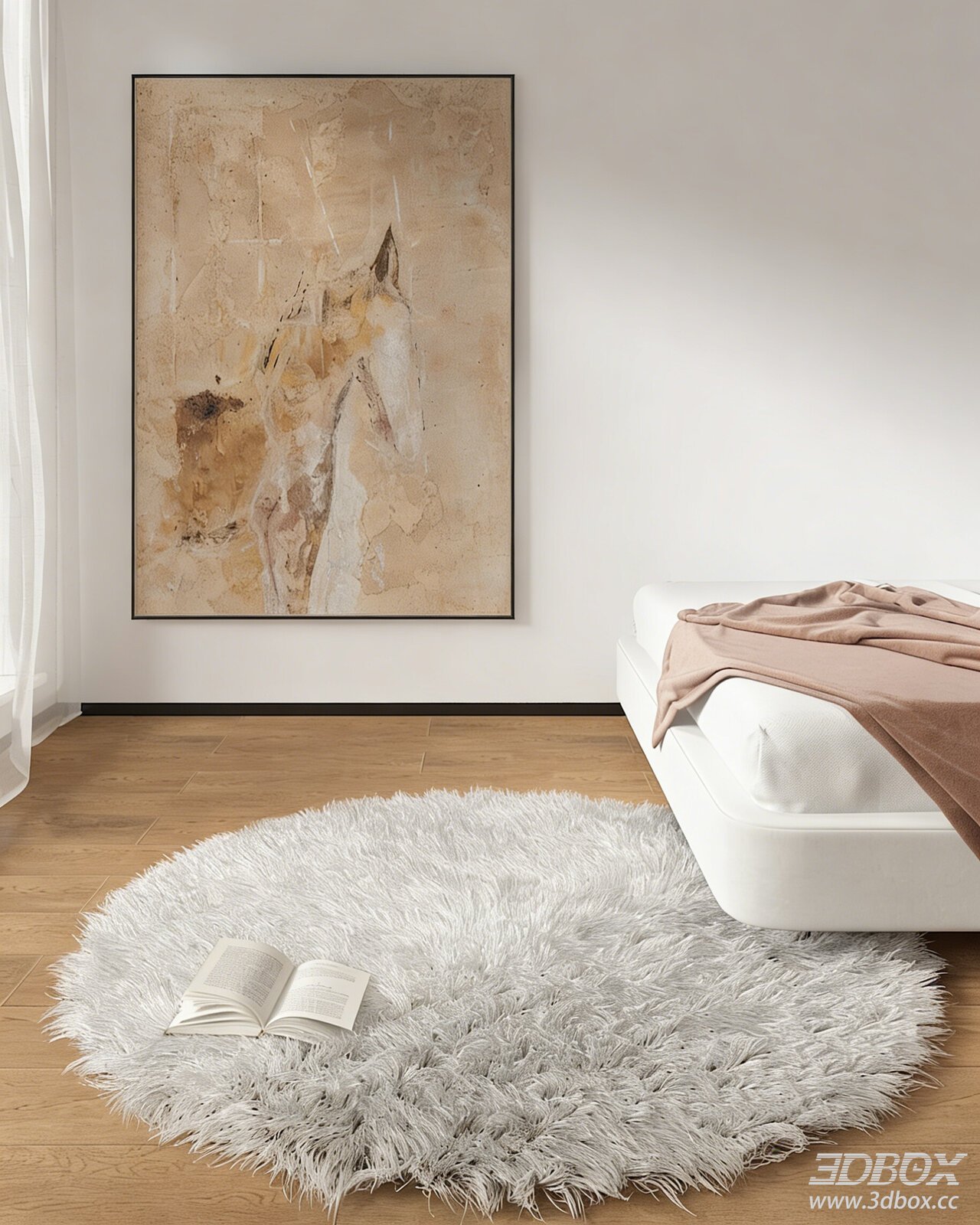 Modern Minimalist Round Fluffy Shaggy Bedroom Carpet