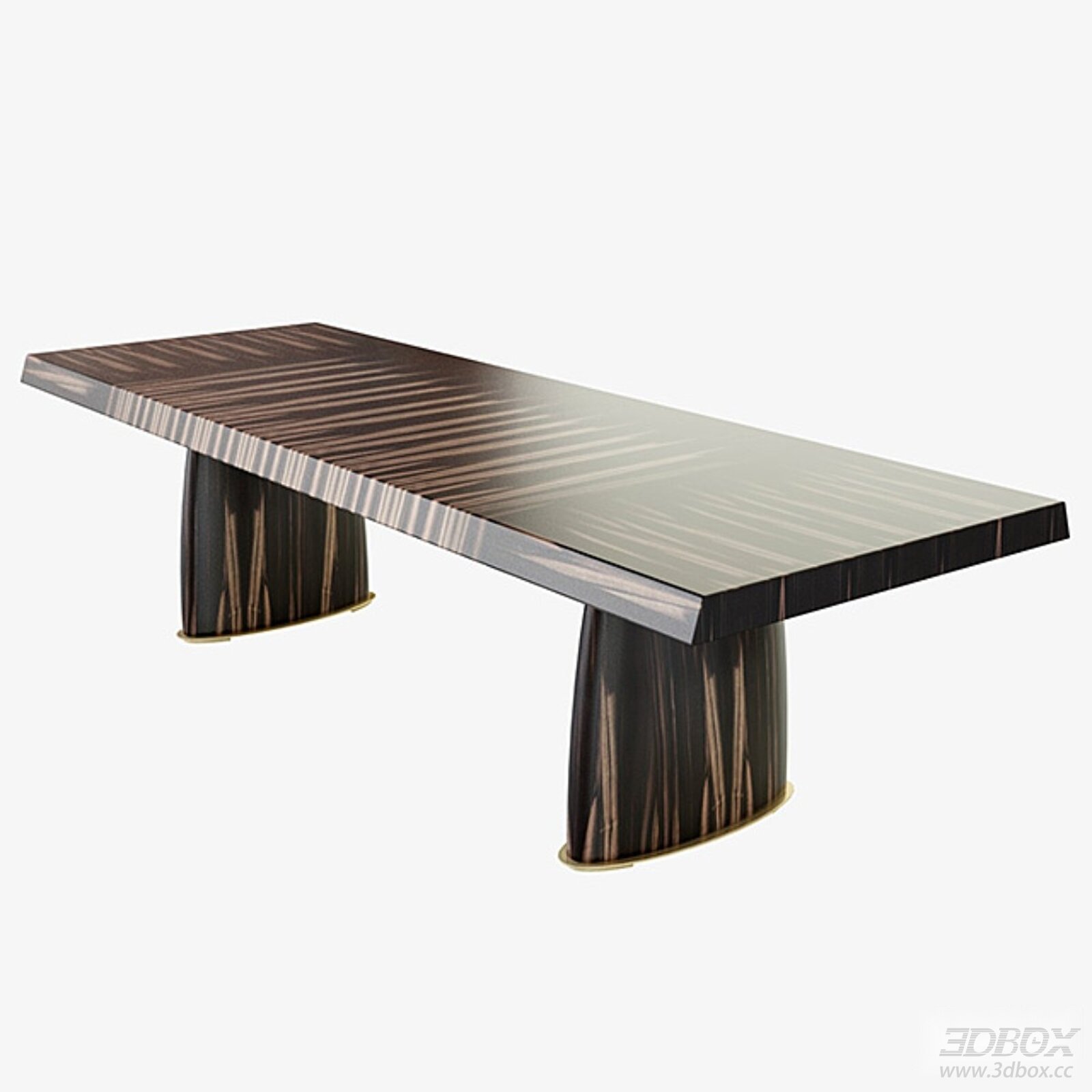 Luxury Modern Rectangular Ebony Wood Dining Table