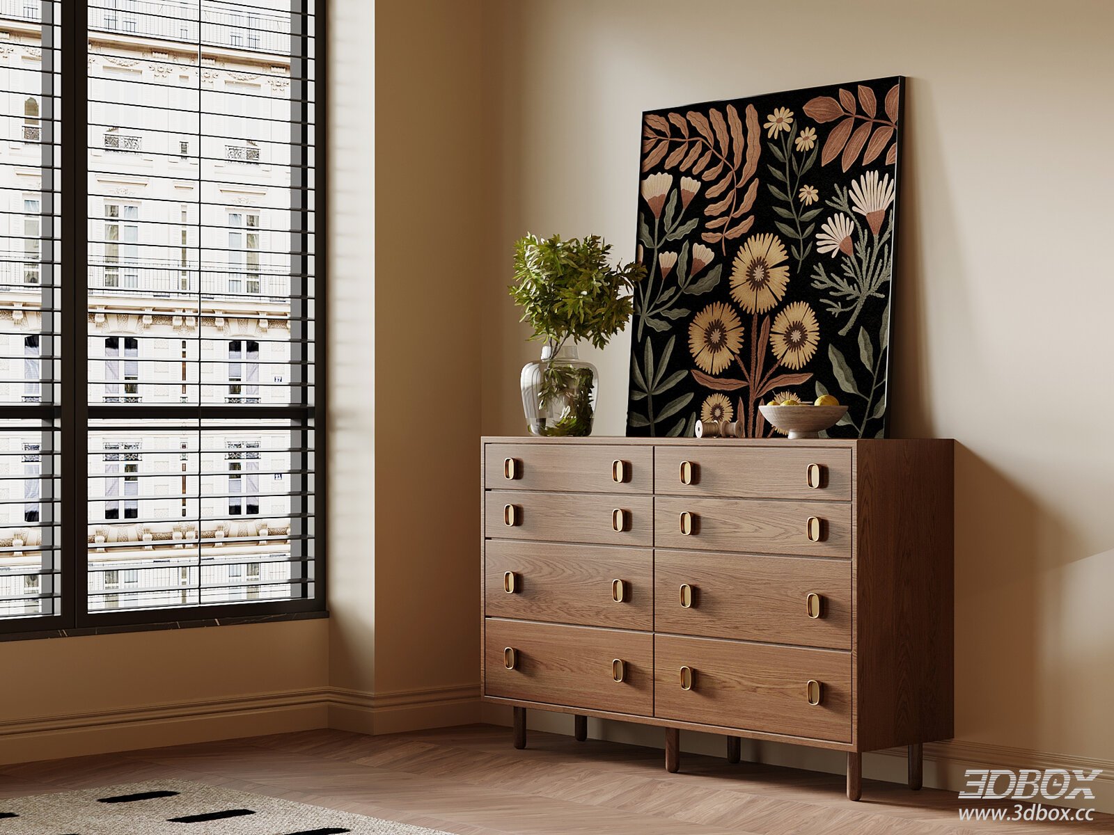 Mid Century Modern Wooden Sideboard Chest of Drawers