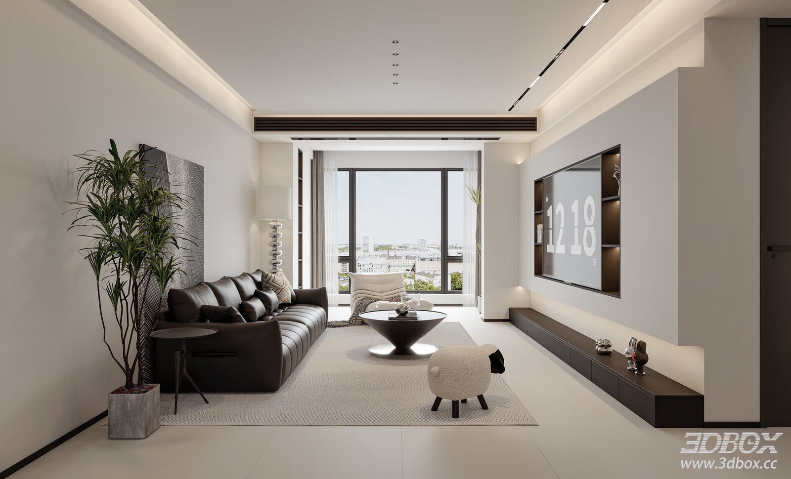 Modern Minimalist Living Room Interior Scene