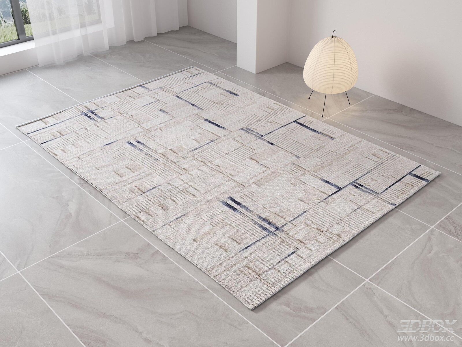 Modern Wabi Sabi Geometric Fabric Carpet for Living Room