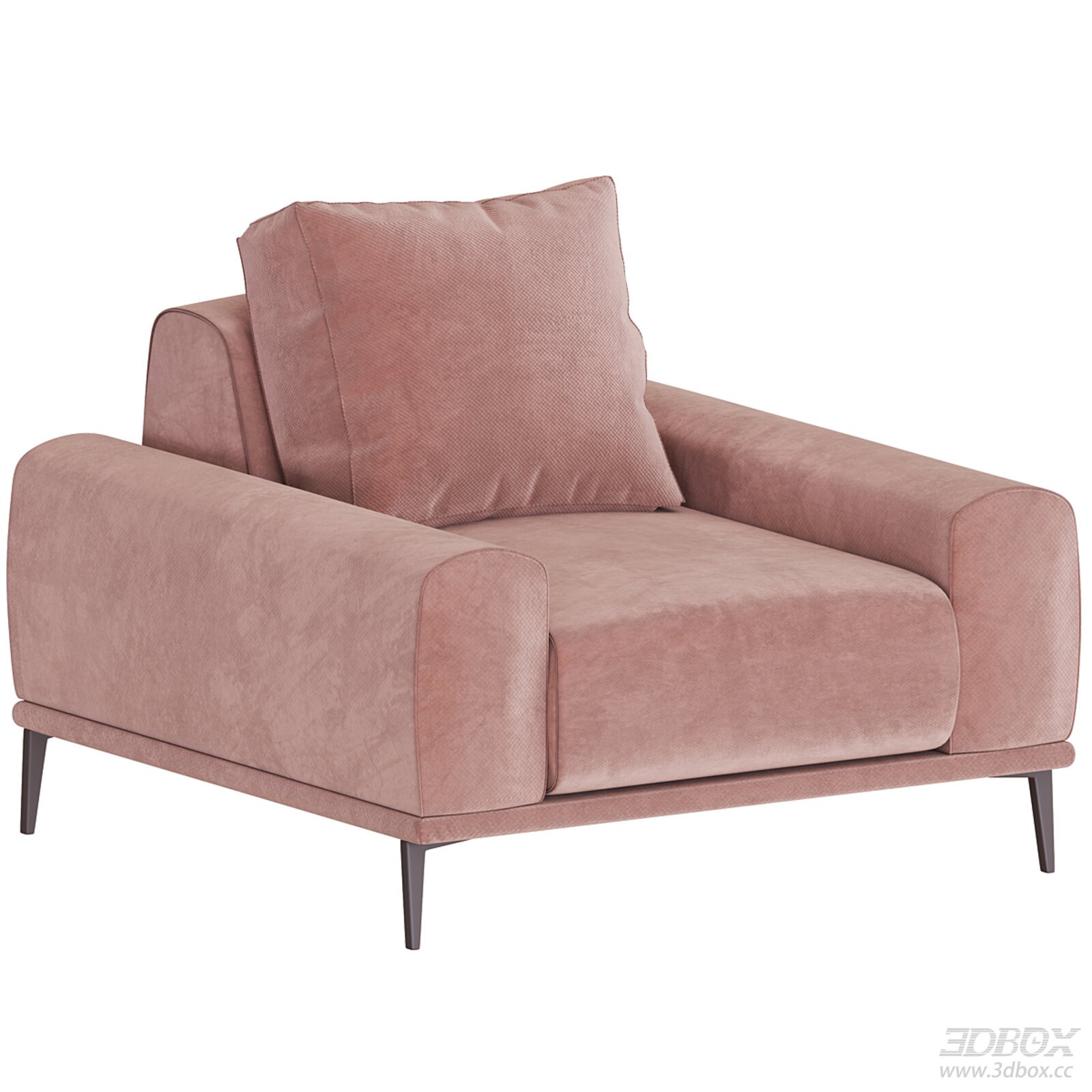 Modern Pink Fabric Velvet Single Armchair Sofa