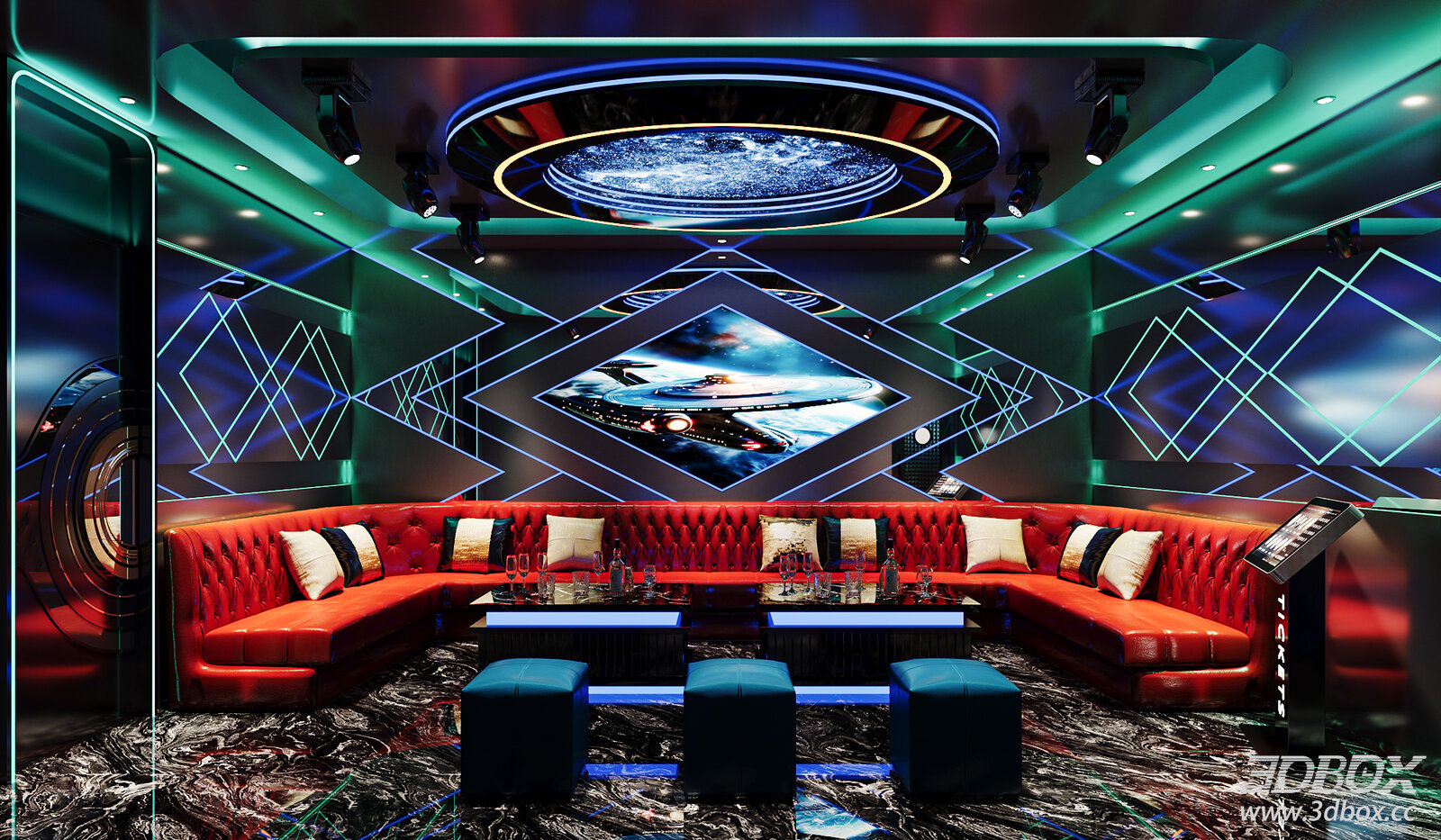 Tech Style KTV Karaoke Booth Entertainment Room Interior