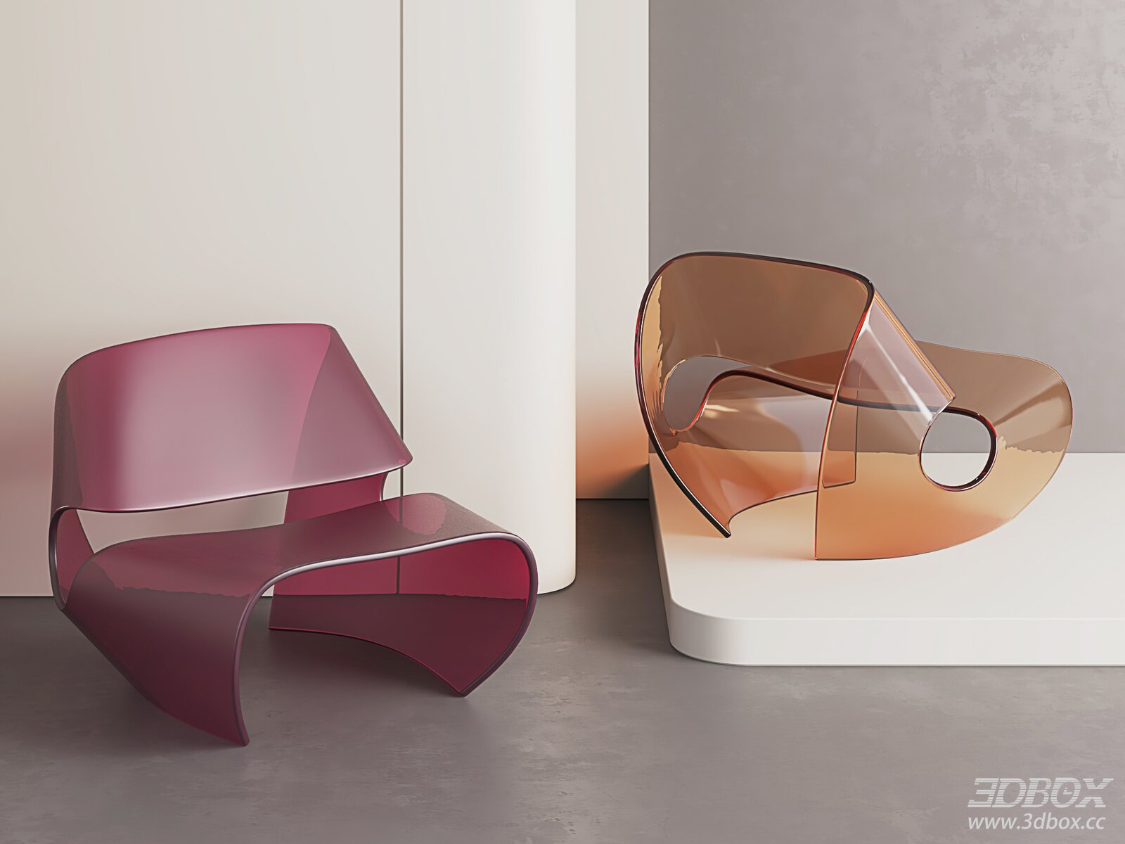 Modern Minimalist Transparent Acrylic Lounge Chair