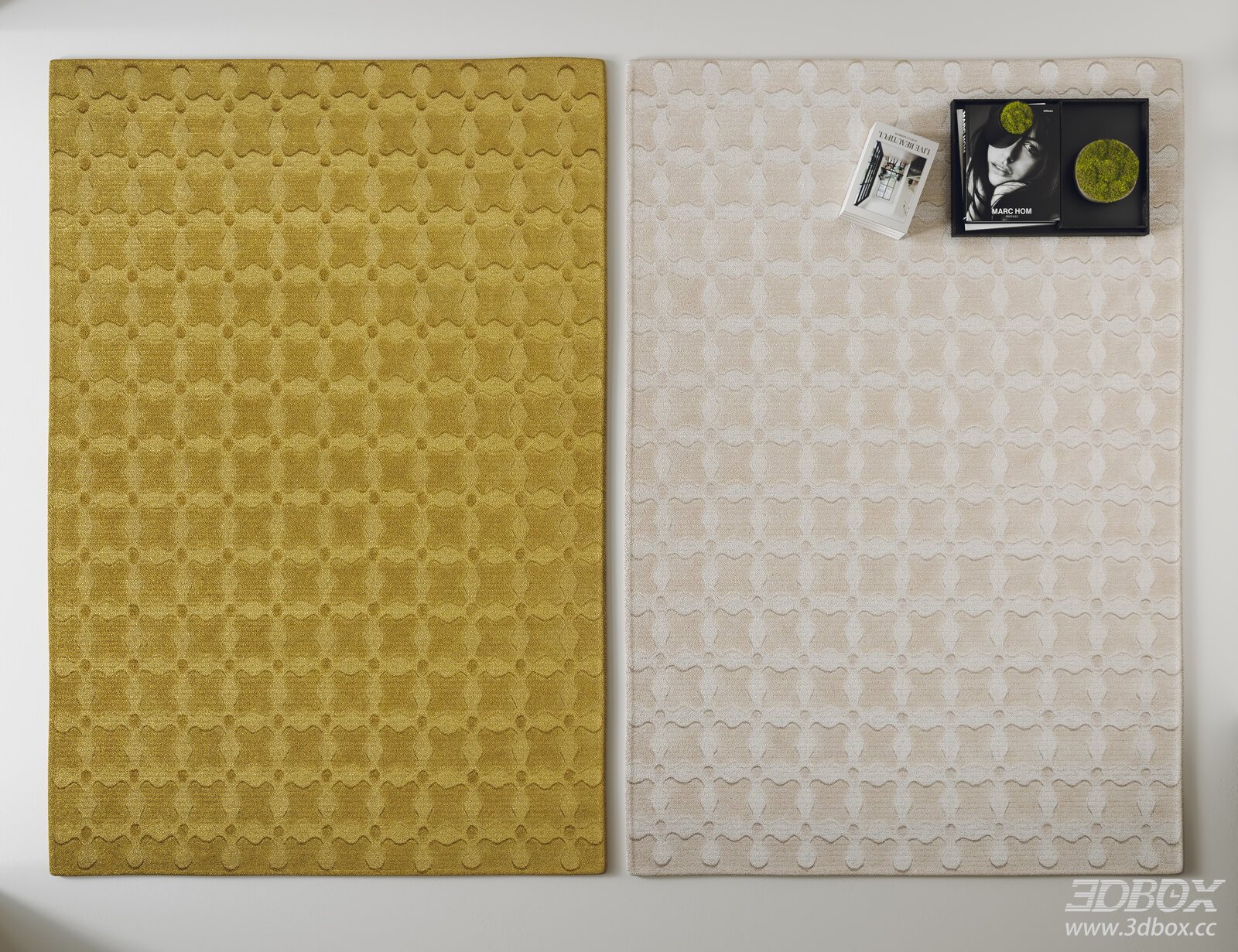 Modern Geometric Pattern Textured Carpets Set