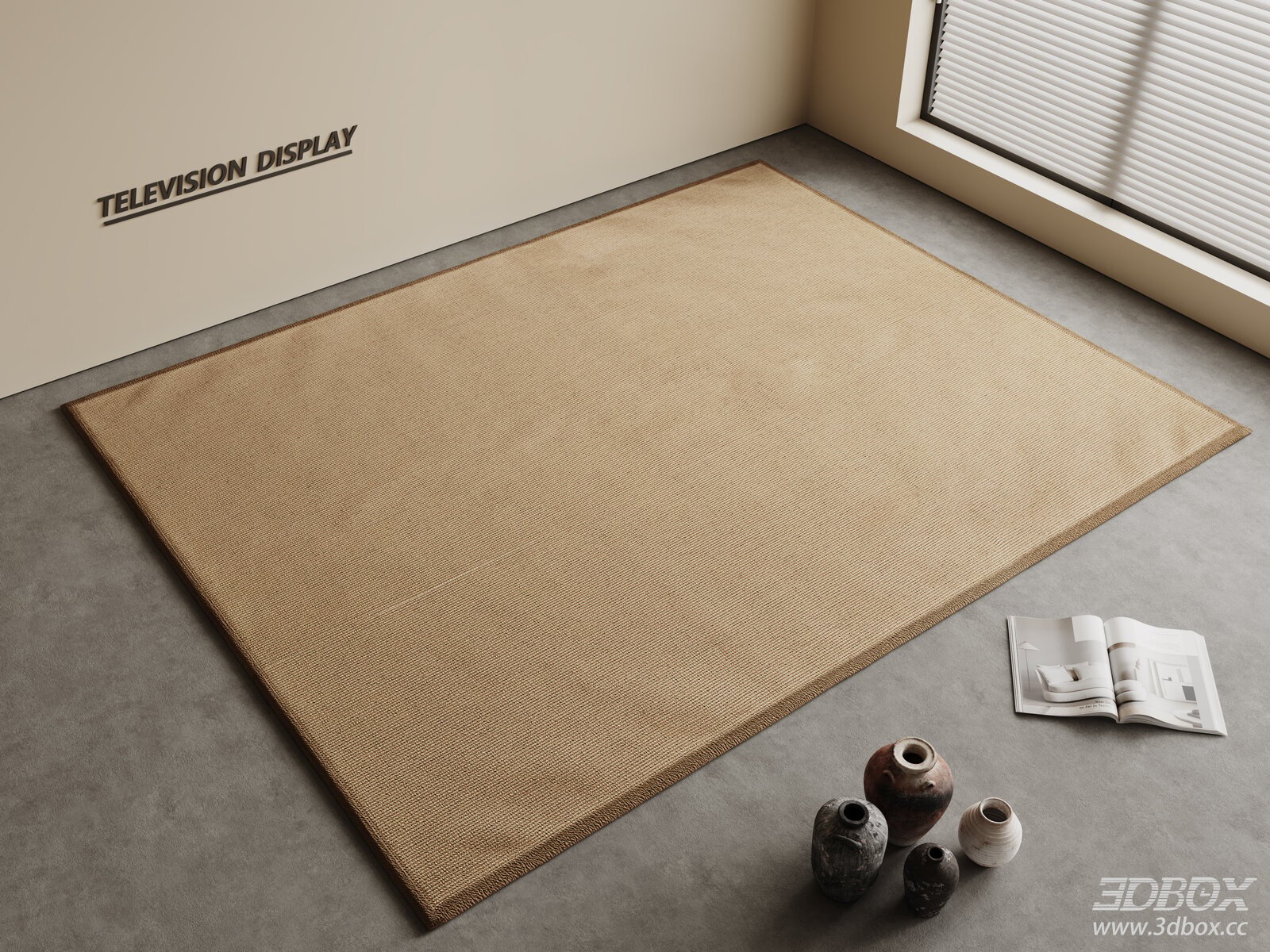 Modern Minimalist Square Woven Linen Living Room Carpet