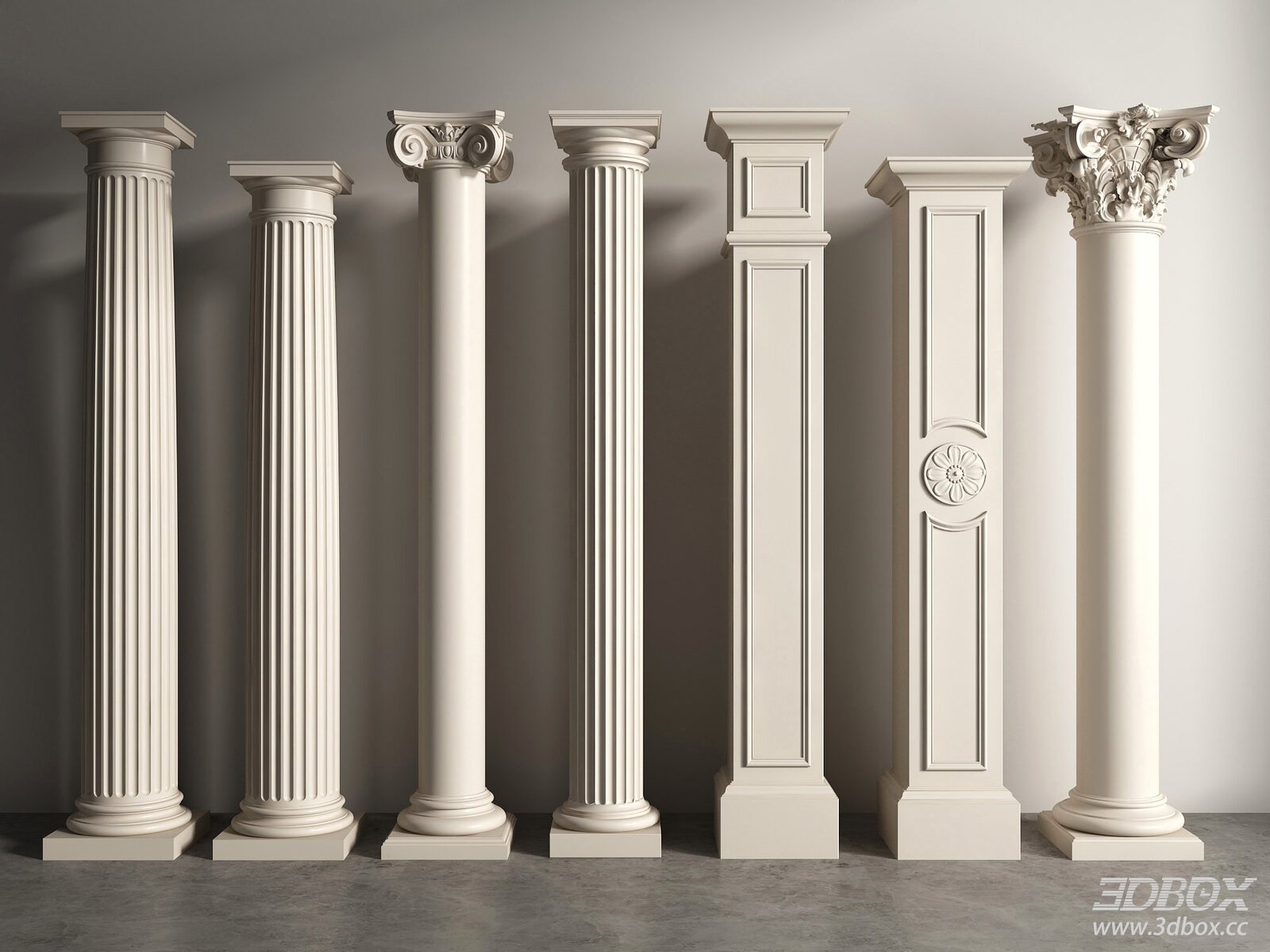 Neoclassical Roman Decorative Column Set
