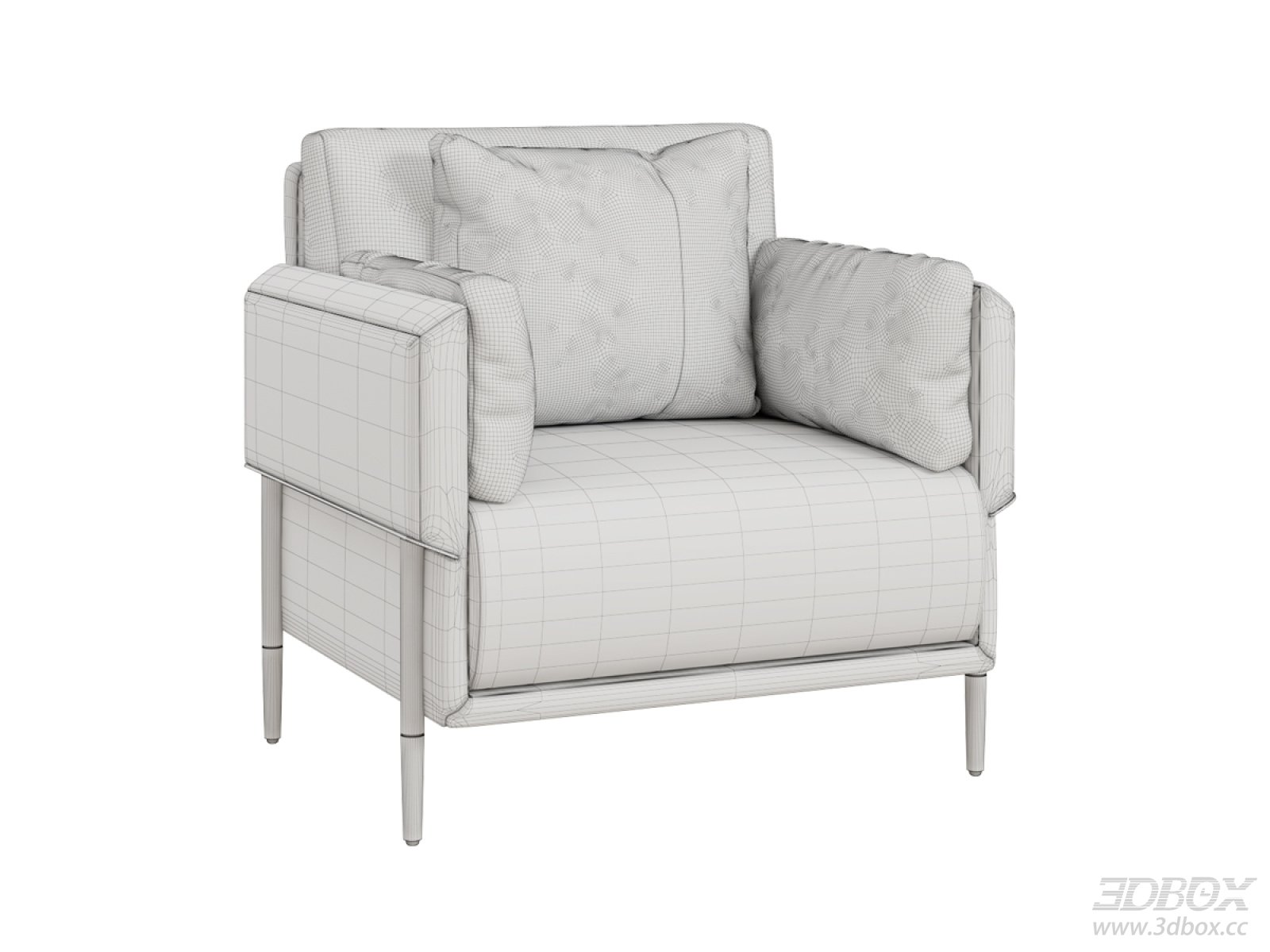 Modern Luxury Fabric Single Armchair with Metal Legs