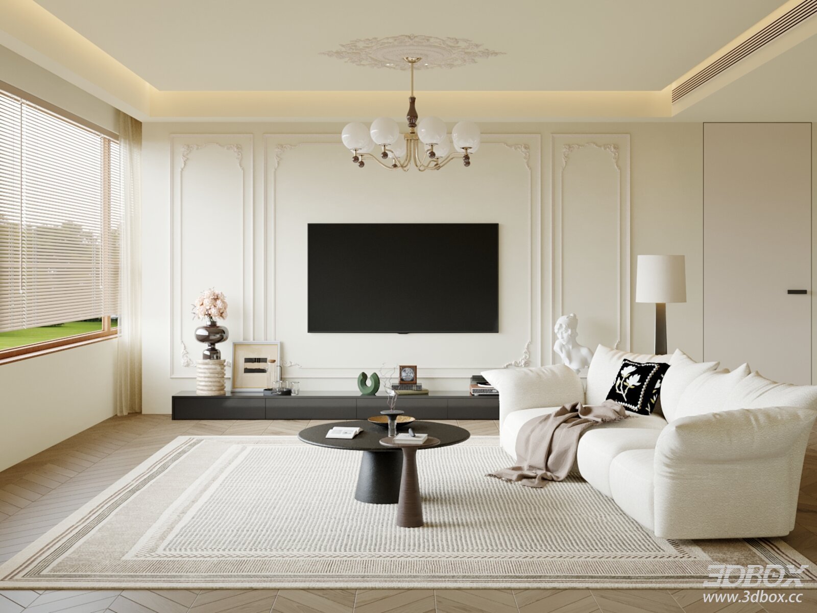 Modern Minimalist Living Room Interior Scene