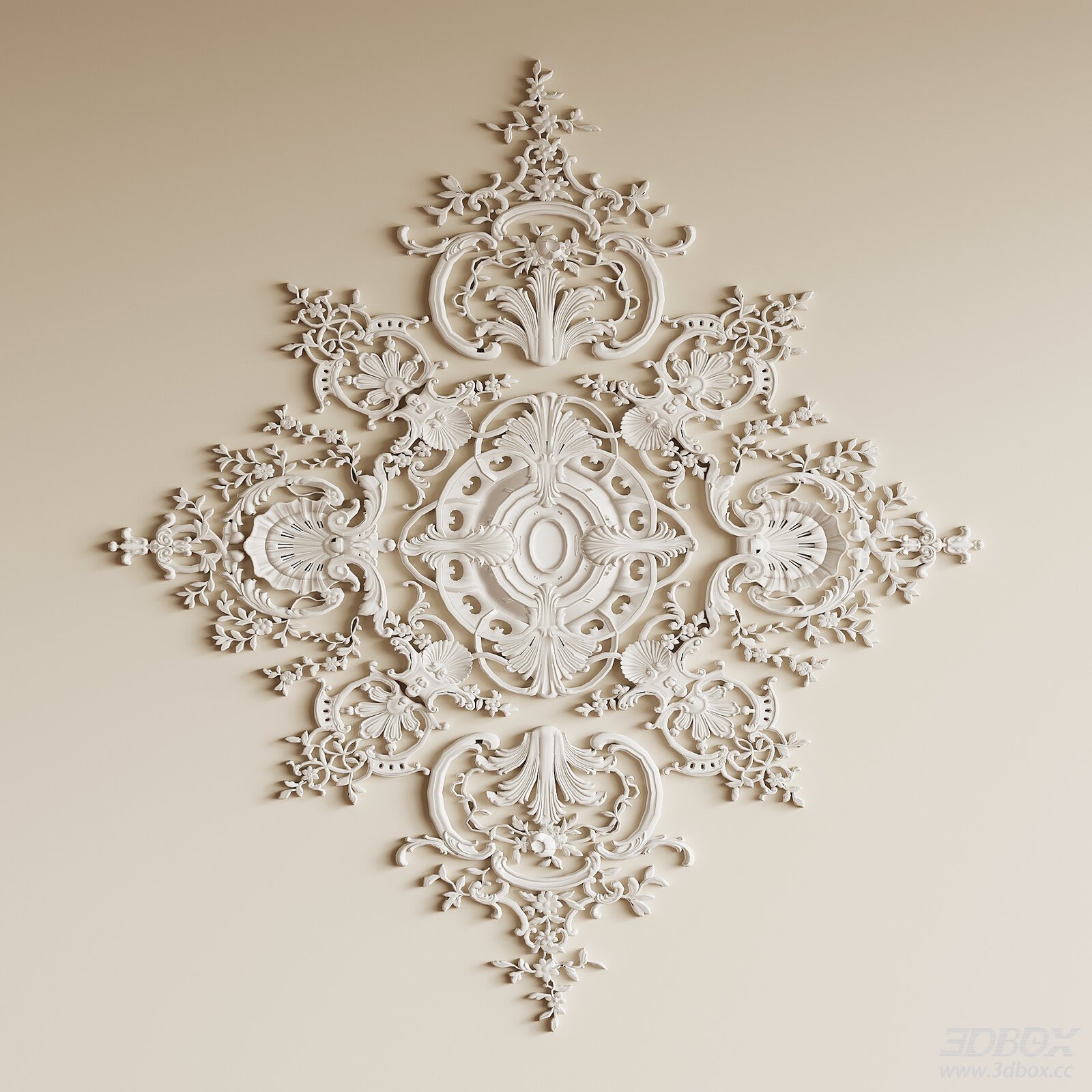 Vintage French Style Plaster Ceiling Medallion Ornament