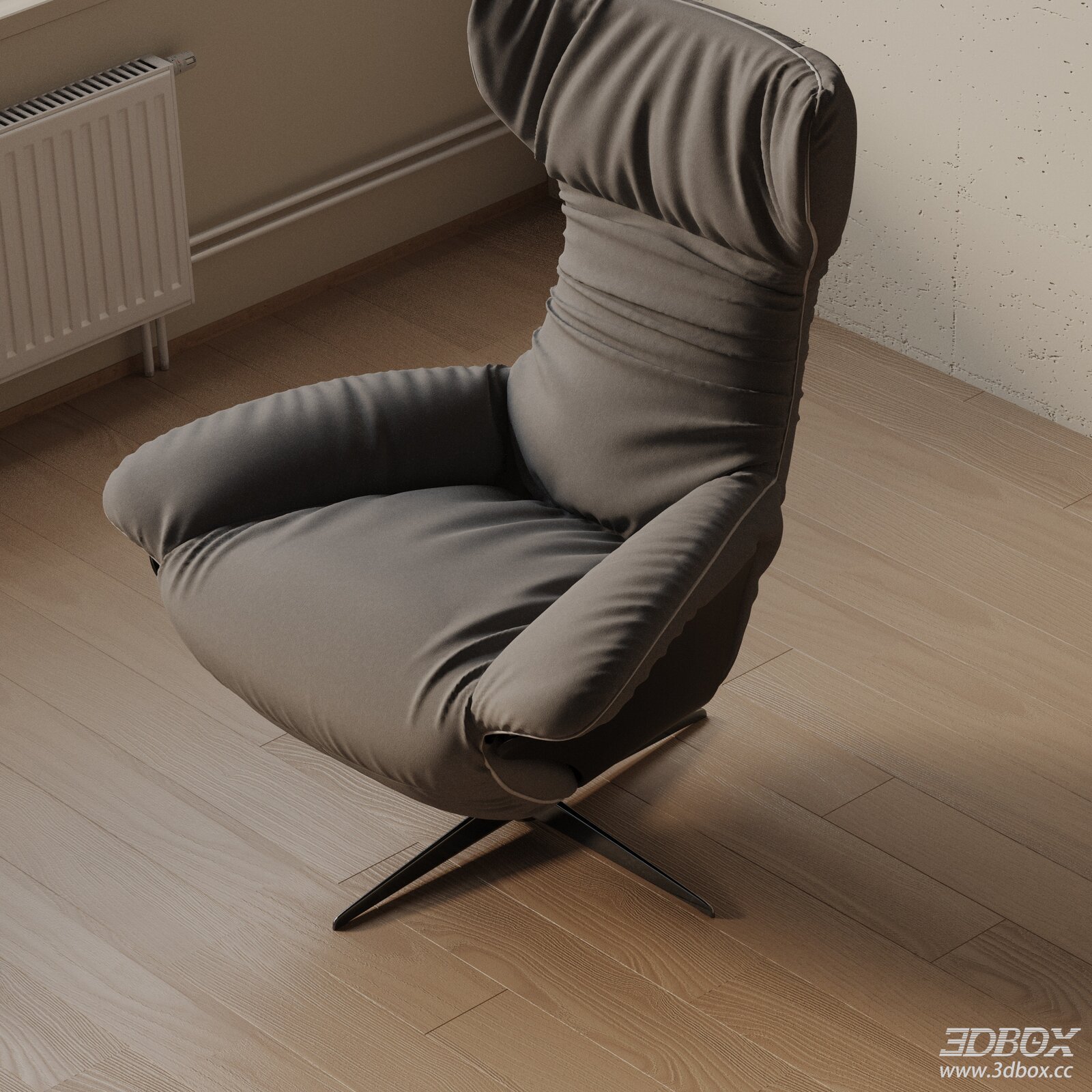 Modern Fabric Swivel Office Armchair