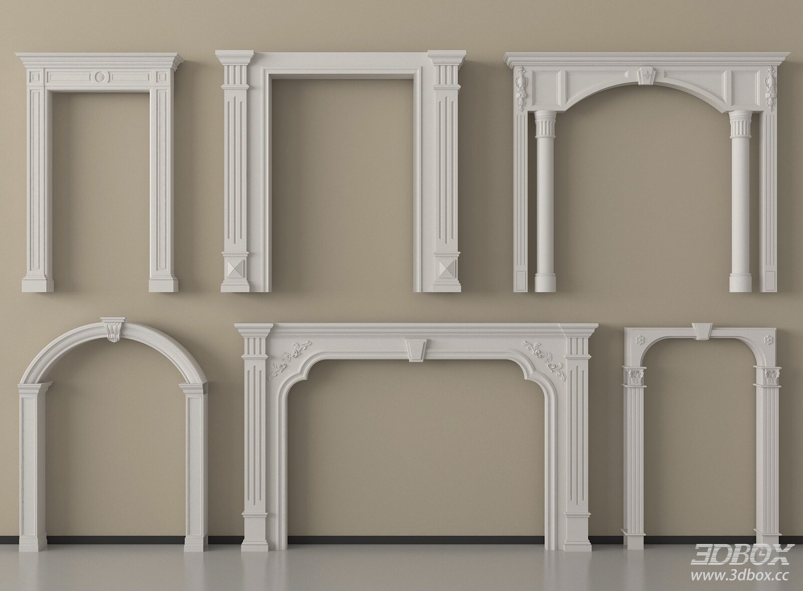 Classic Plaster Door Frame Archway Set