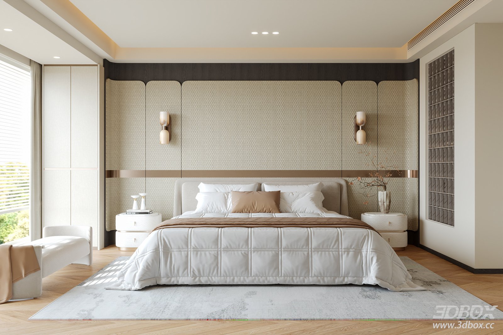 Modern Luxury Bedroom Interior Scene