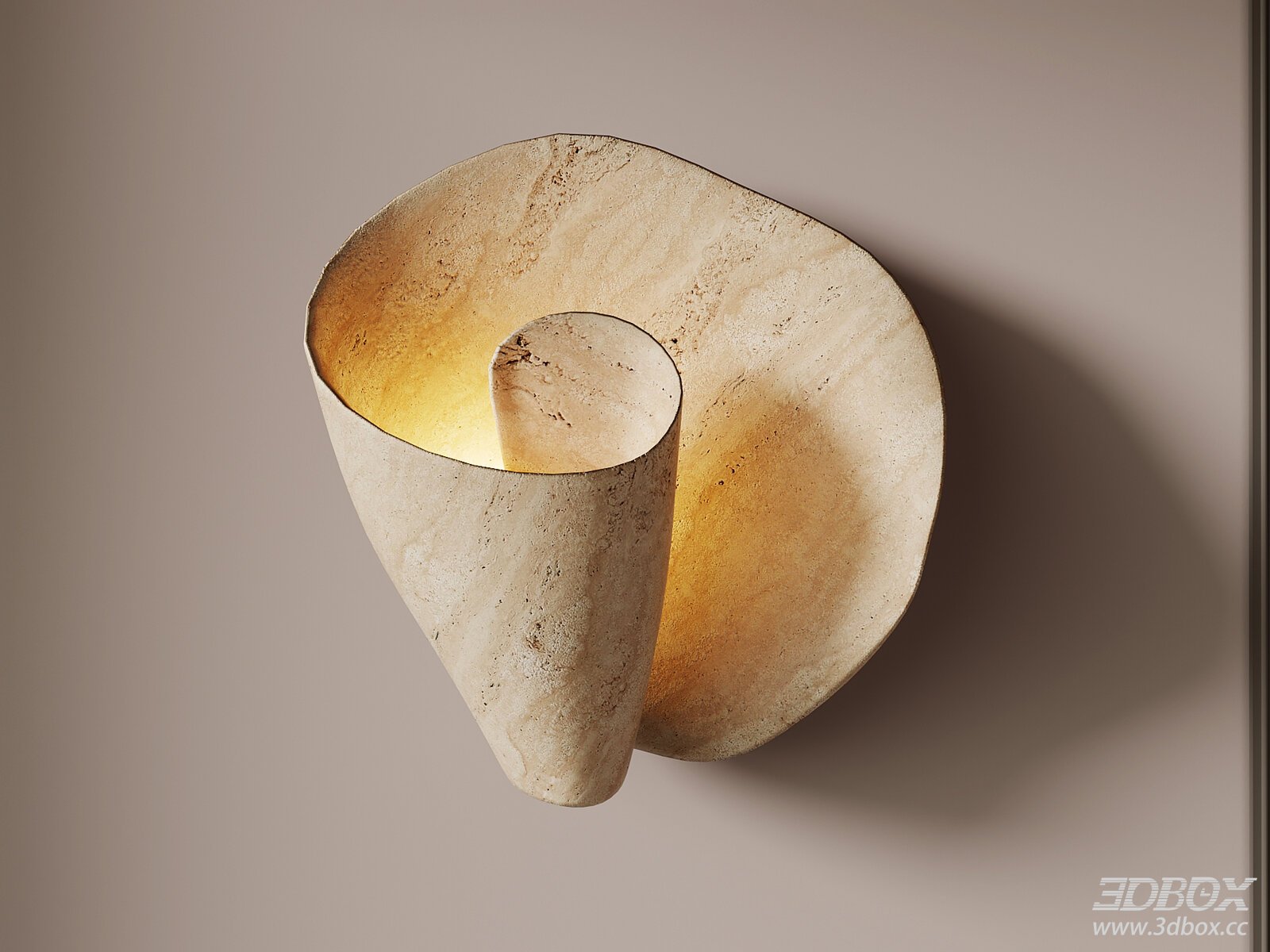 Wabi Sabi Travertine Wall Sconce Warm Ambient Lighting
