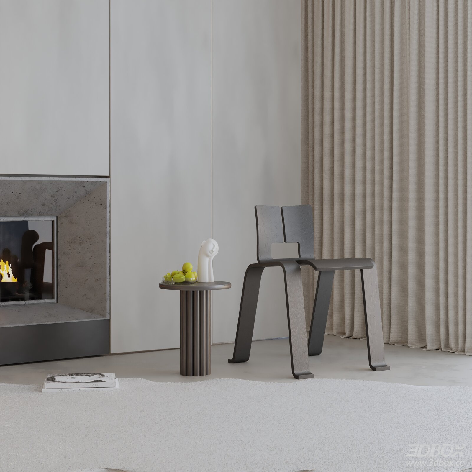 Modern Minimalist Wooden Lounge Chair Set