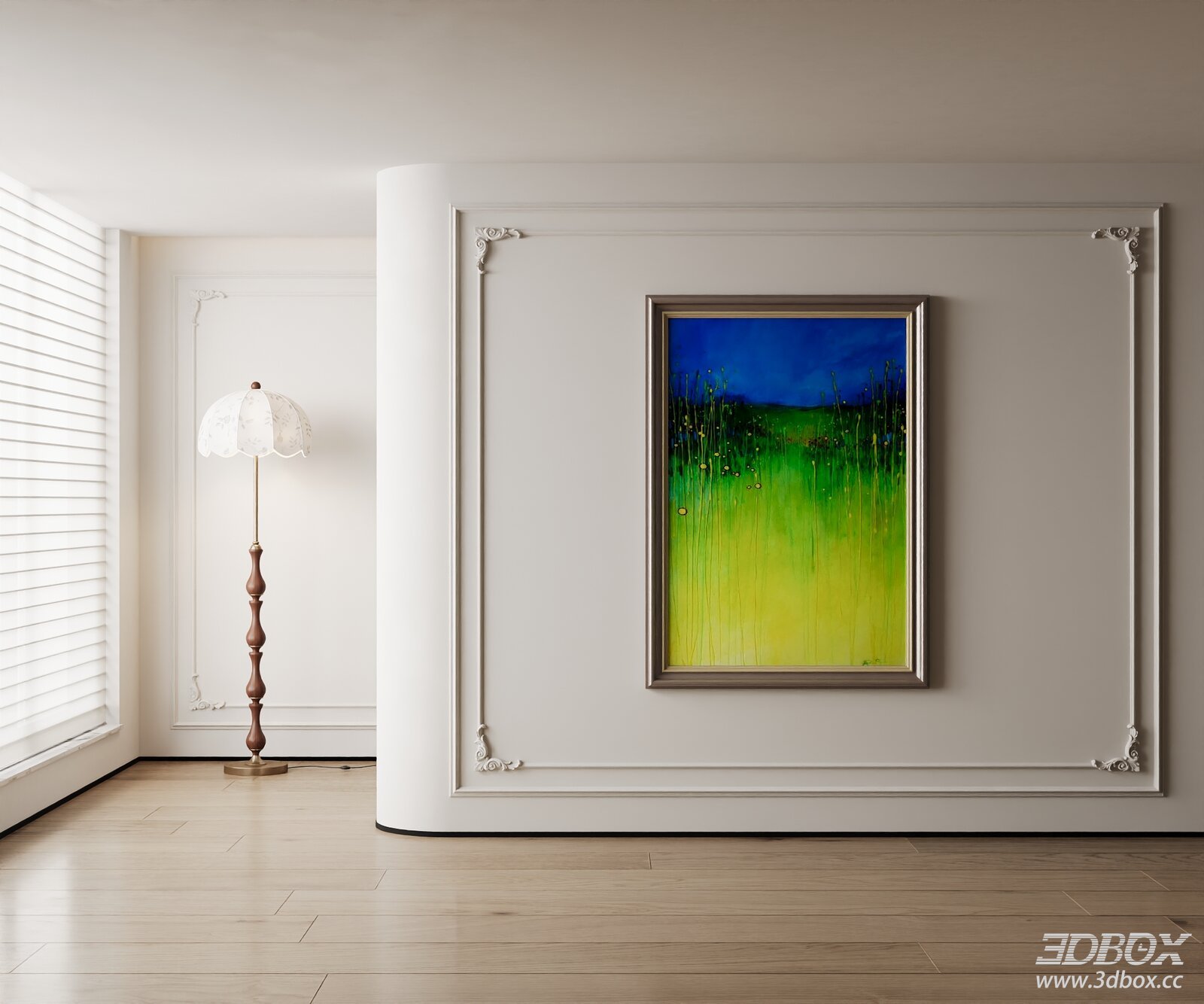 American Style Framed Abstract Landscape Painting