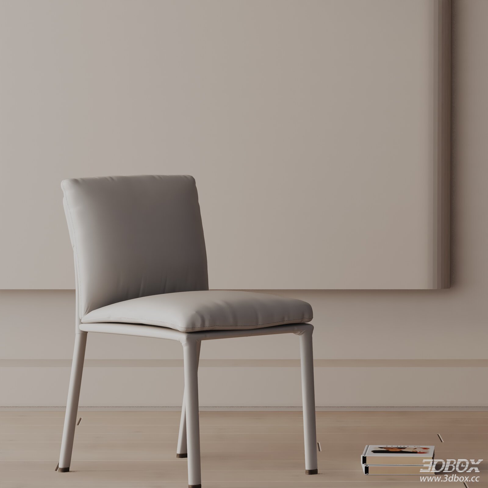 Modern Minimalist Upholstered Dining Chair with Metal Frame