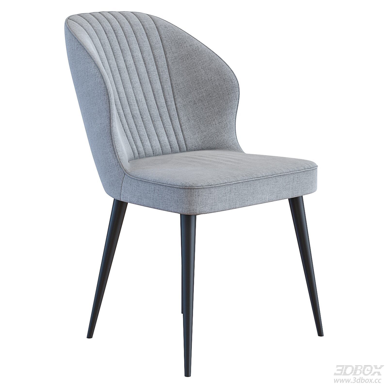 Modern Tufted Fabric Dining Chair with Metal Legs