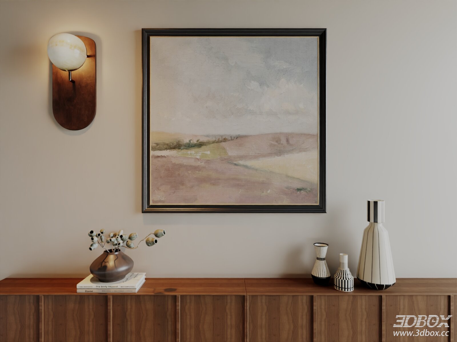 French Vintage Style Landscape Framed Wall Art