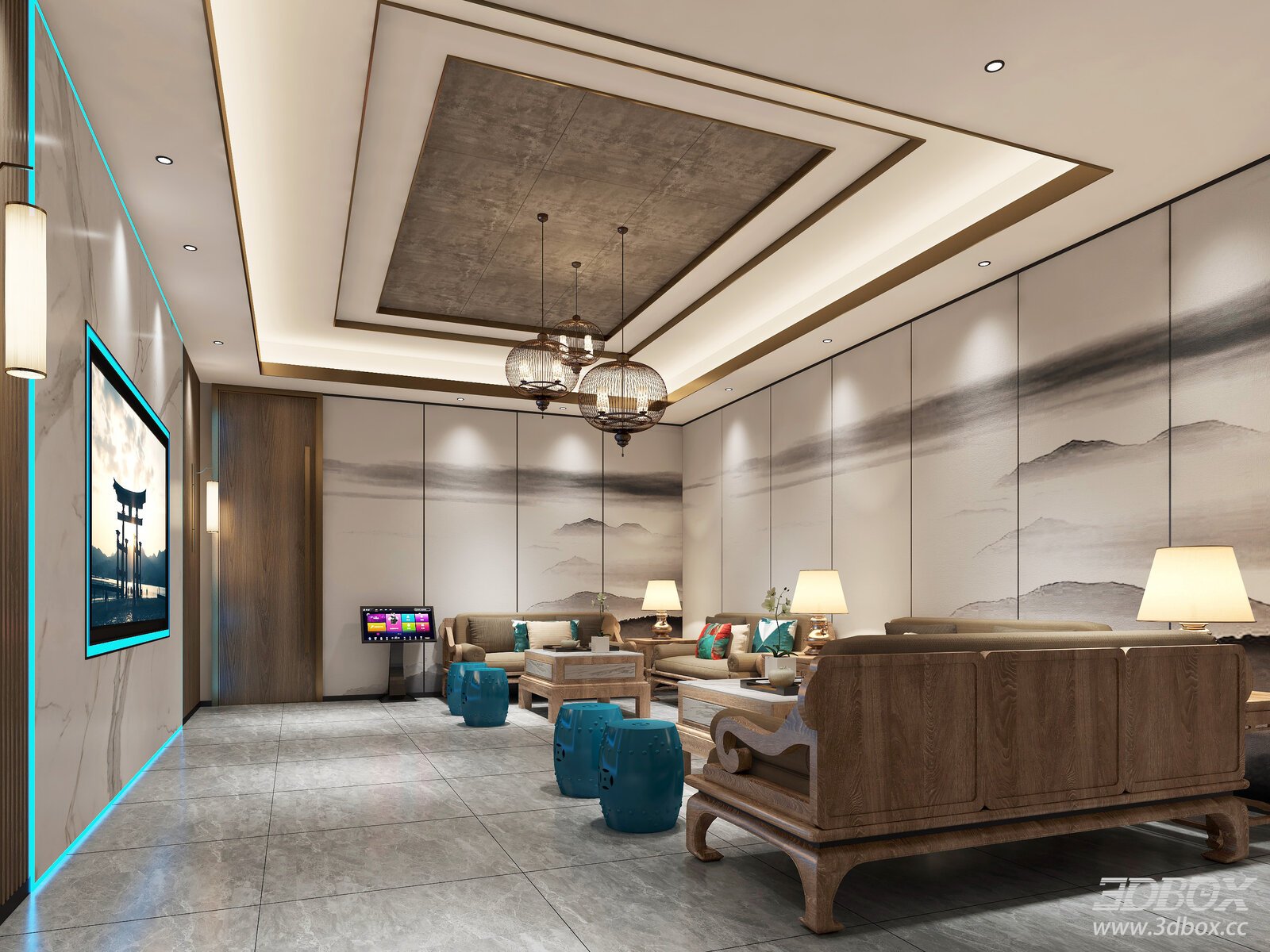 Modern Chinese Style KTV Karaoke Home Theater Room
