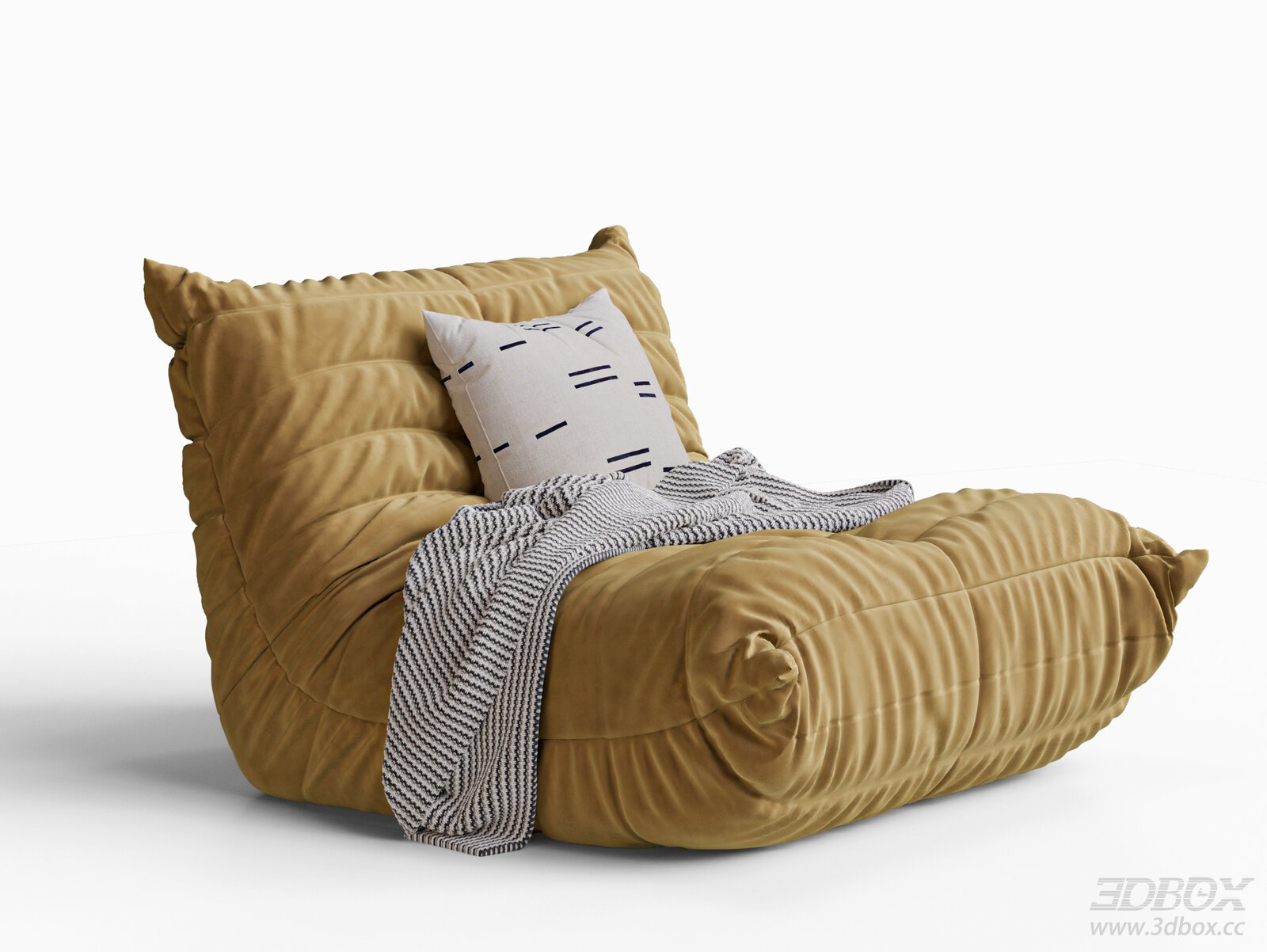 Modern Cream Style Lazy Togo Single Velvet Sofa