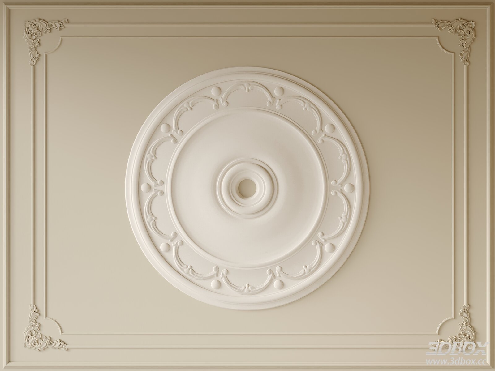 French Style Decorative Plaster Ceiling Medallion