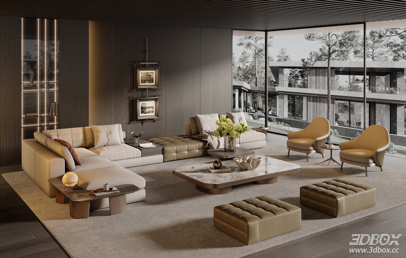 Modern Luxury Minotti Style Living Room Furniture Set