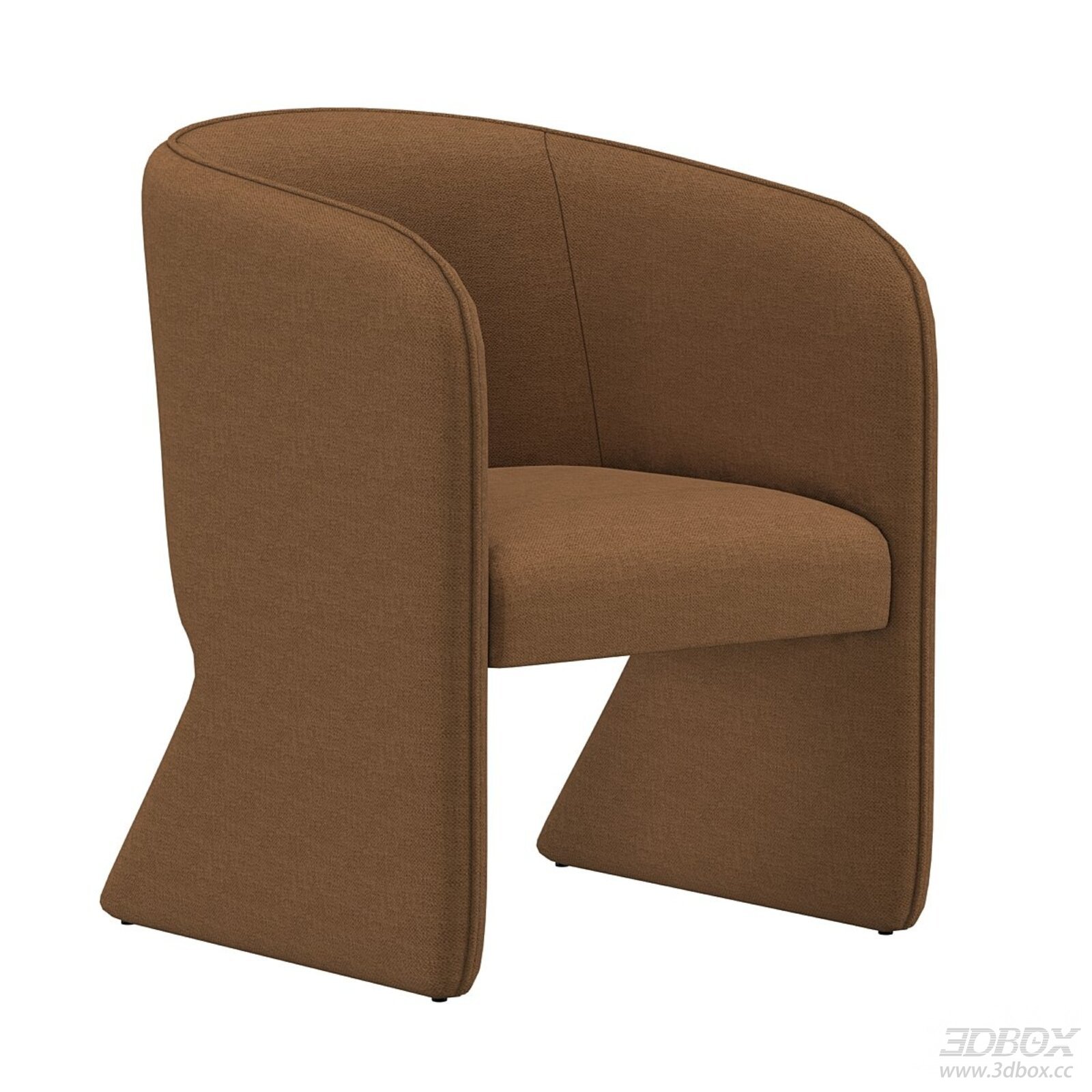 Modern Brown Fabric Upholstered Armchair Dining Lounge Chair