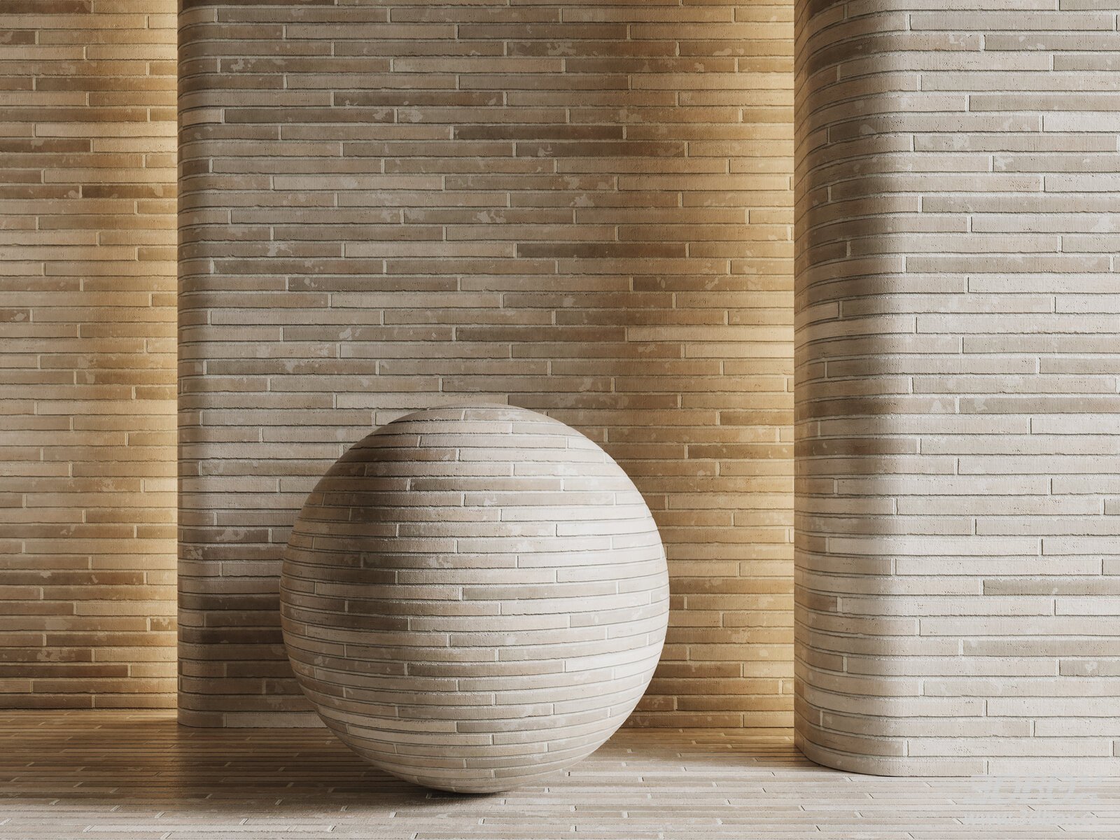 Warm Yellow Antique Industrial Brick Wall Texture