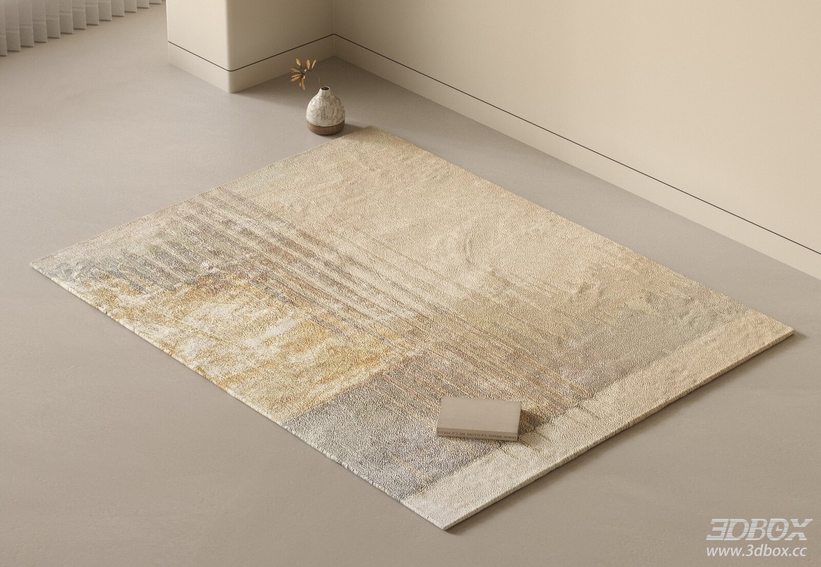 Modern Abstract Beige Square Carpet