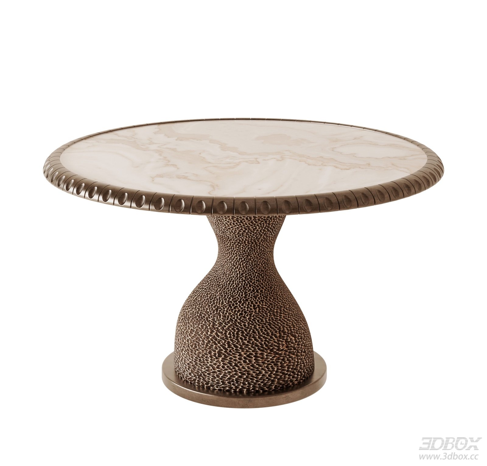 Mid-century Modern Round Marble Top Dining Table