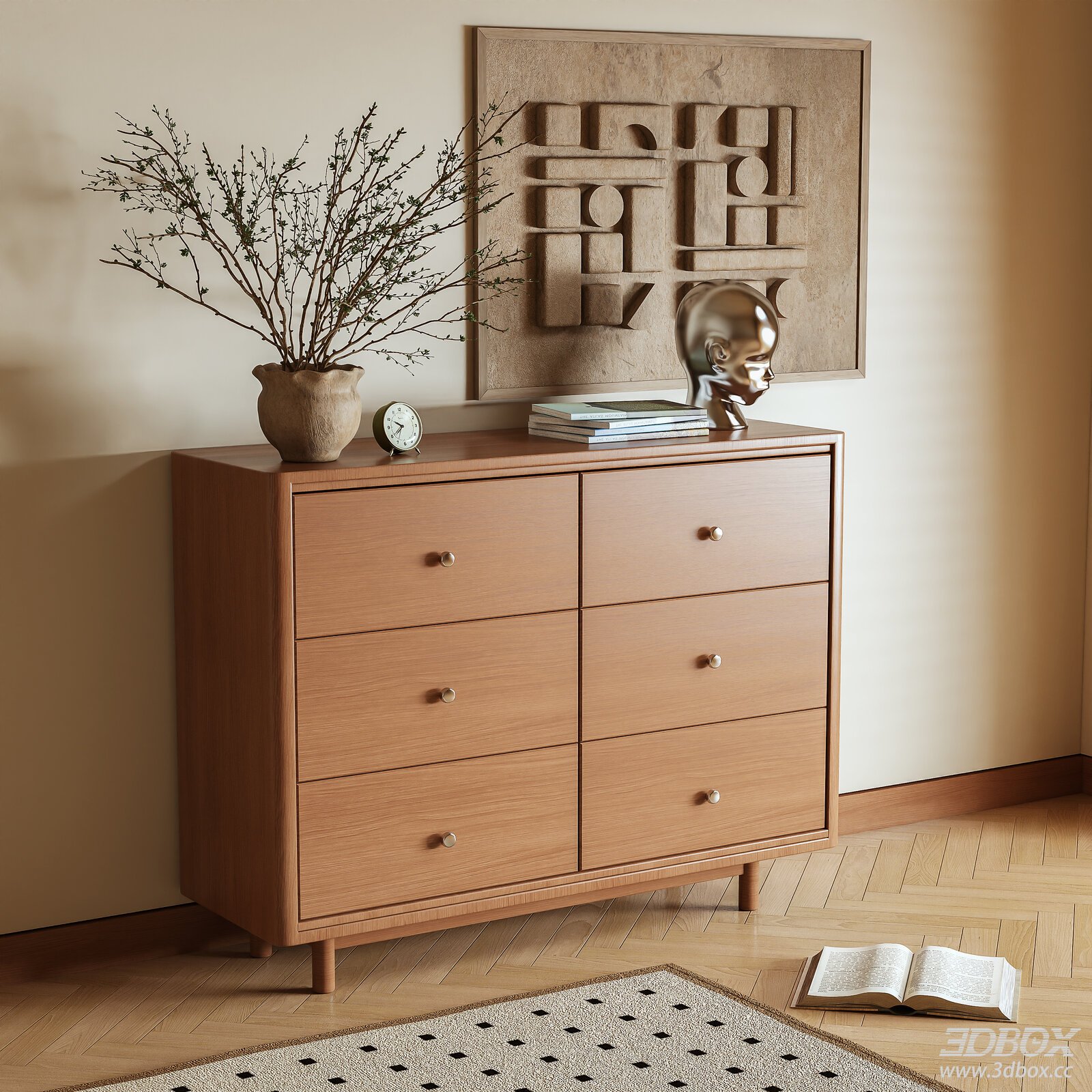 Wabi Sabi Wooden Chest of Drawers Sideboard