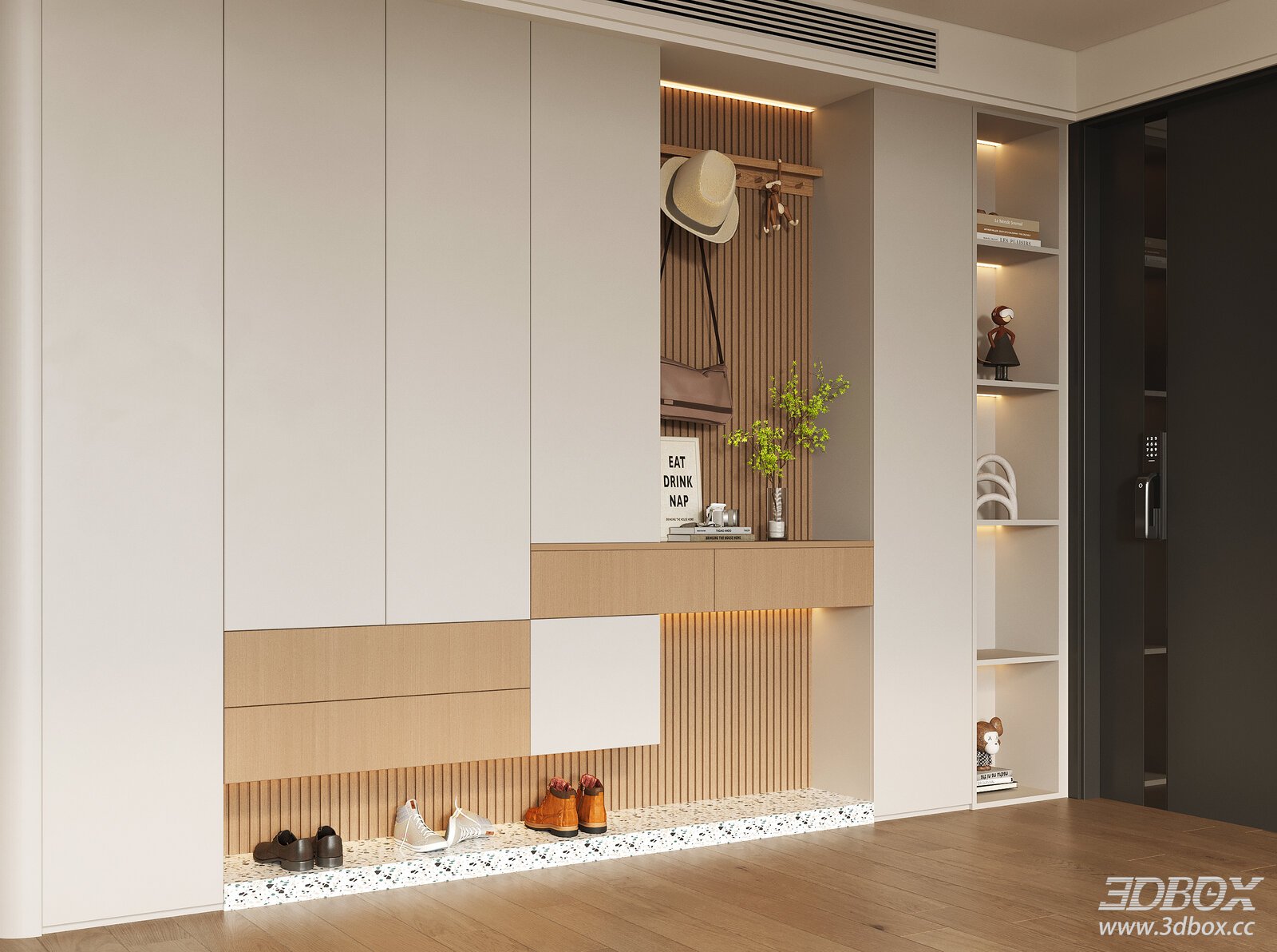 Modern Hallway Shoe Cabinet Entry Storage Unit