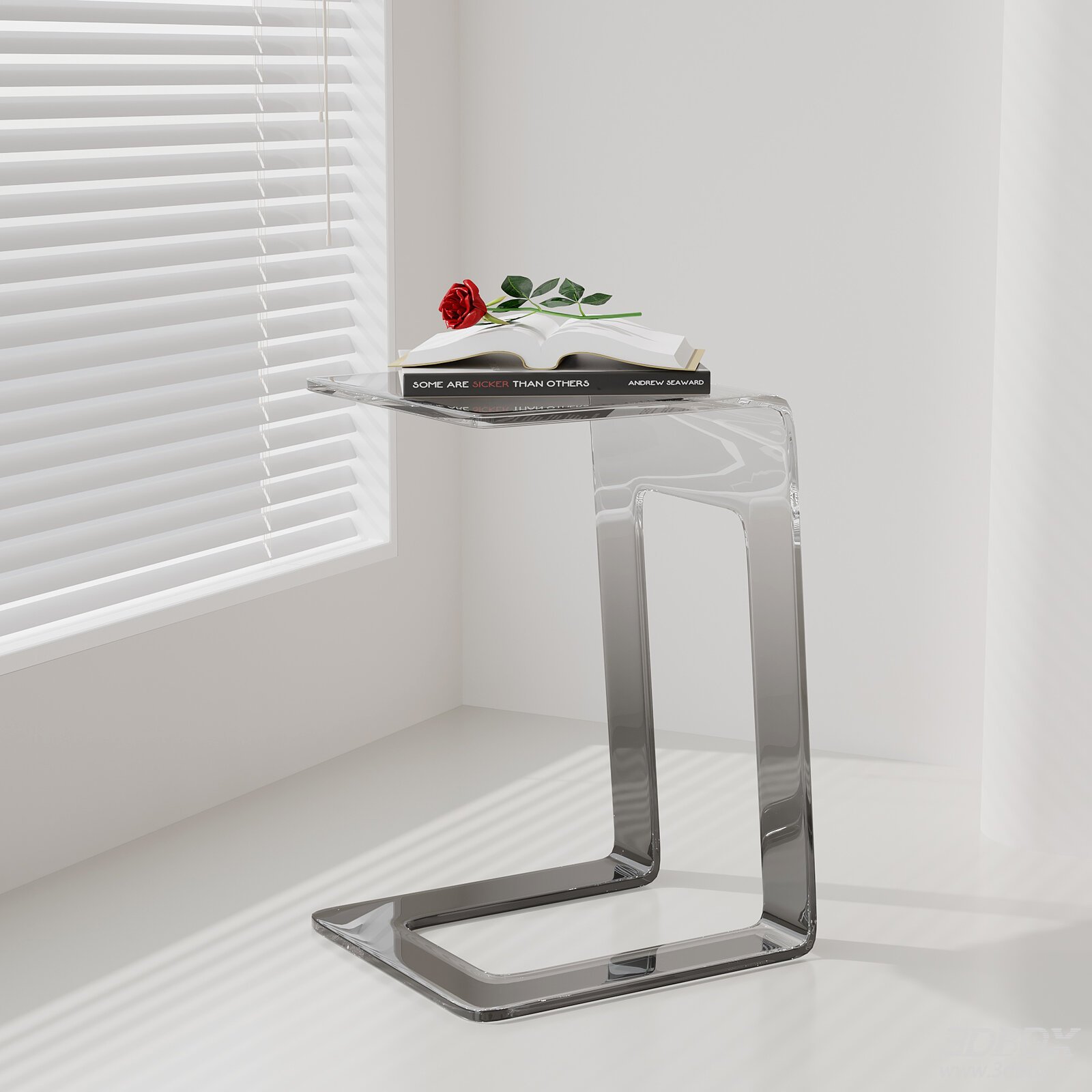 Modern Gradient Glass Transparent Side Table