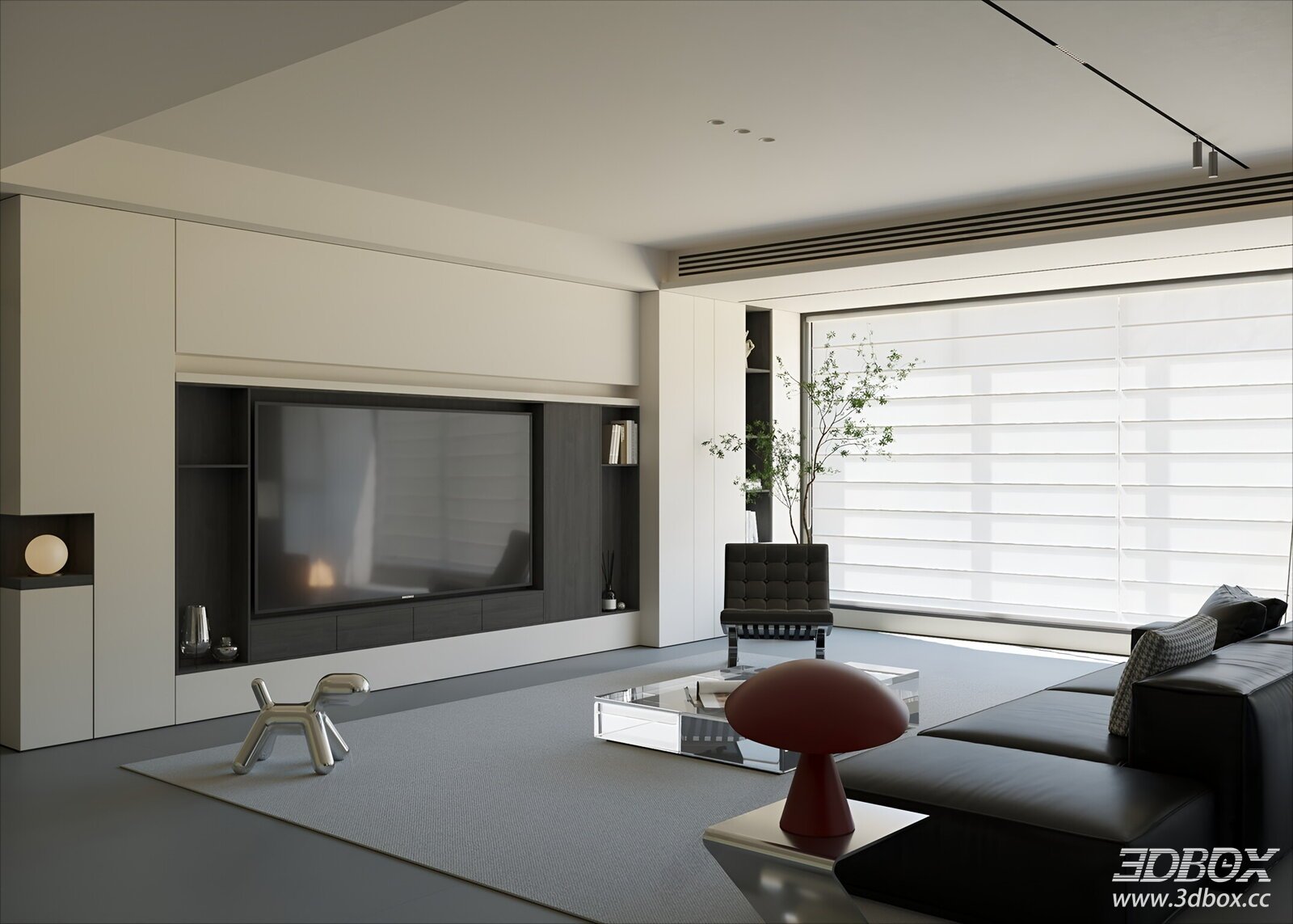 Modern Minimalist Living Room Interior Scene