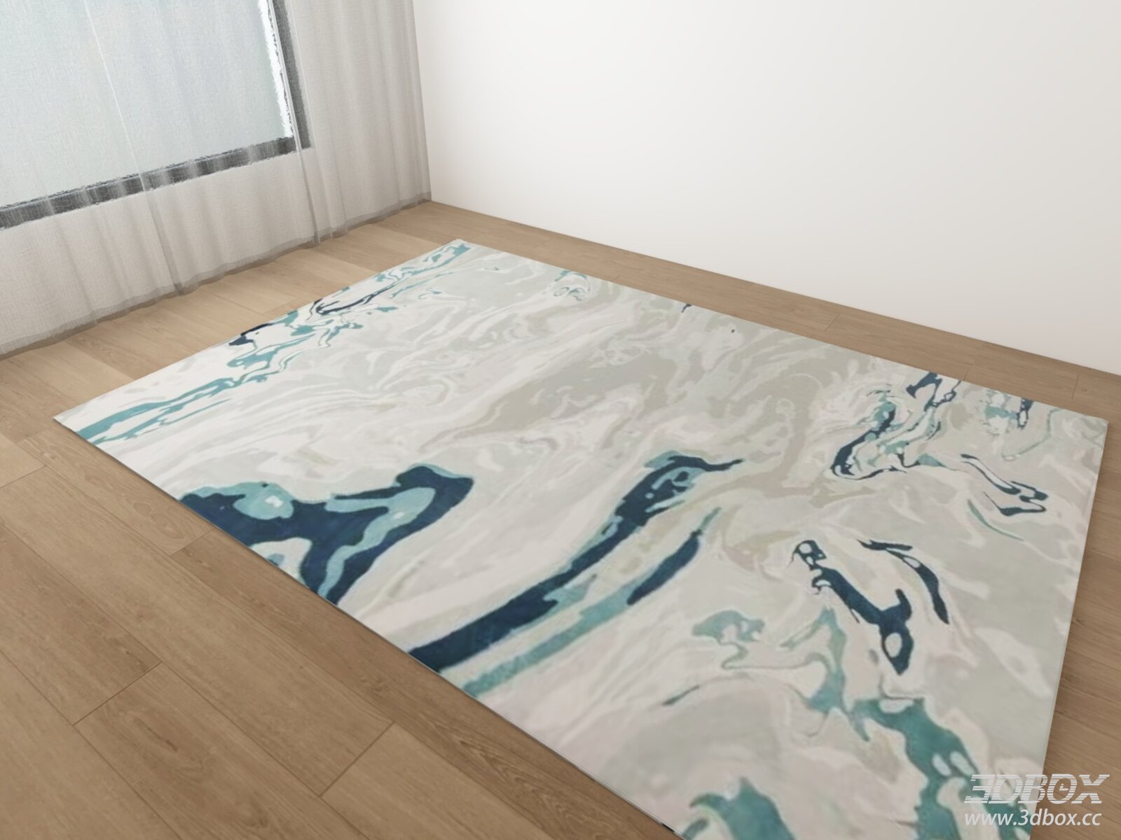 Abstract Marble Pattern Blue Grey Carpet